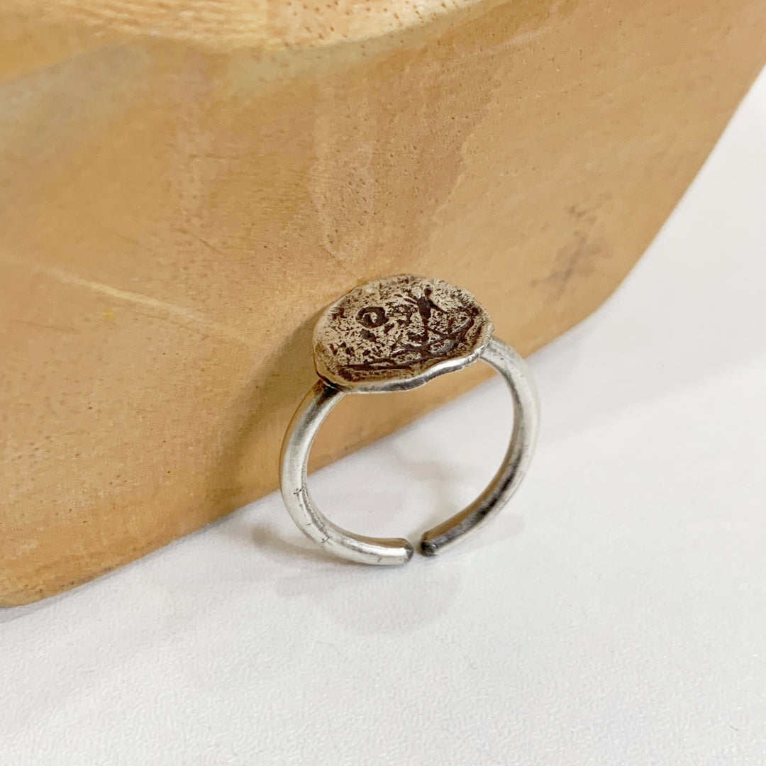 Vintage Horror Smiley Face Sterling Silver Ring