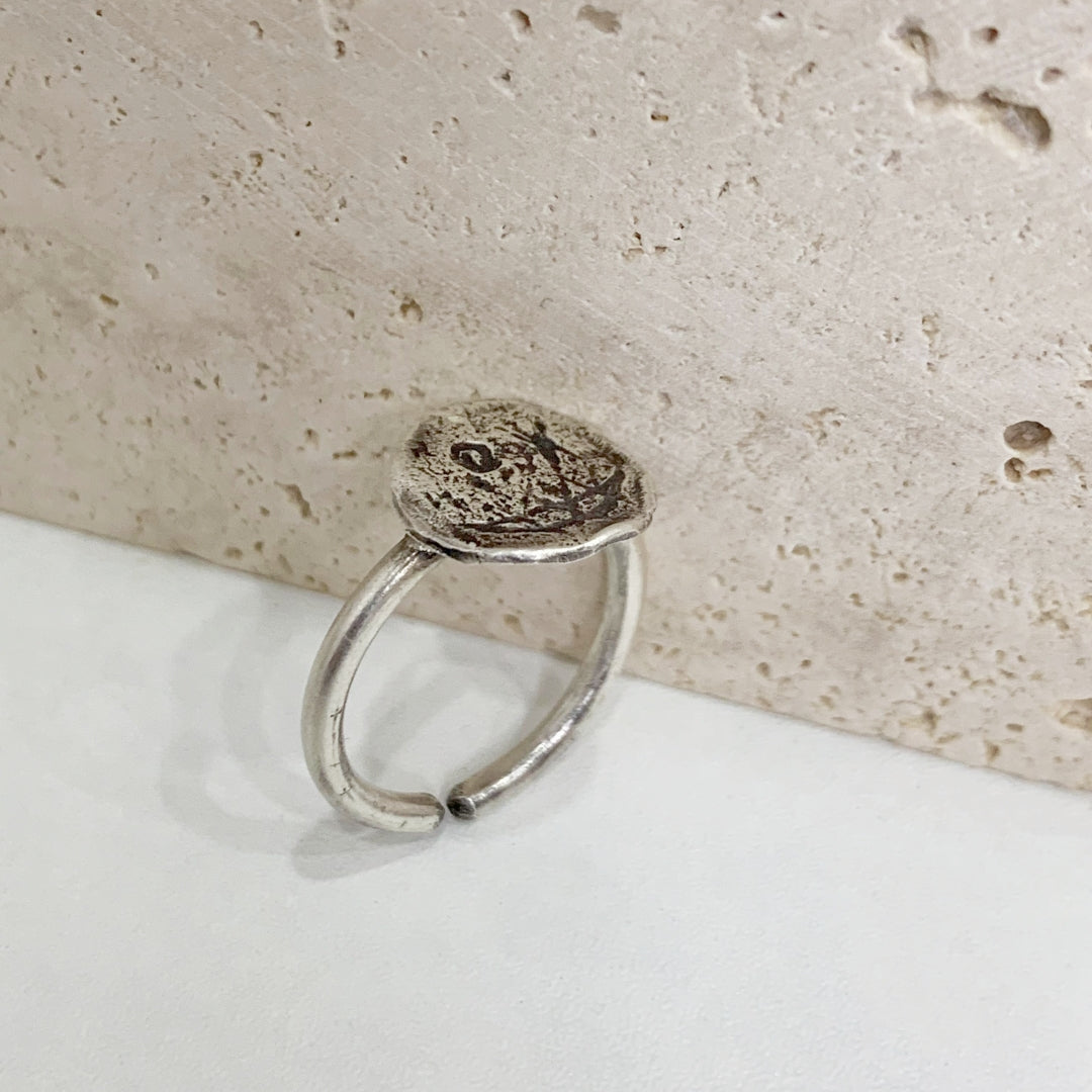 Vintage Horror Smiley Face Sterling Silver Ring