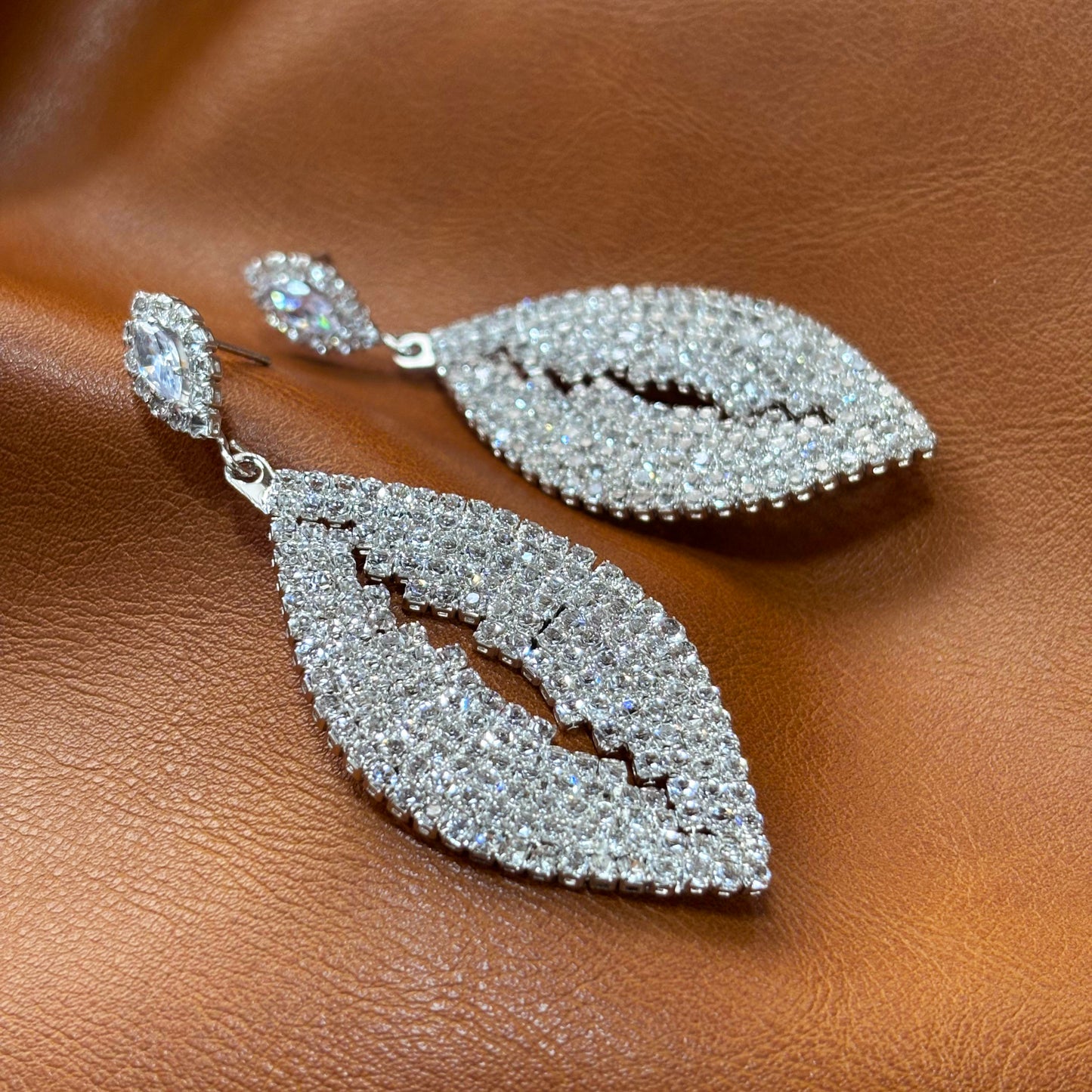 Wedding Season — Sparkling Leaf Drop Earrings | Elegant Earrings | Bridal Earrings | Bridesmaid Earrings | Party Earrings | Gift for Her