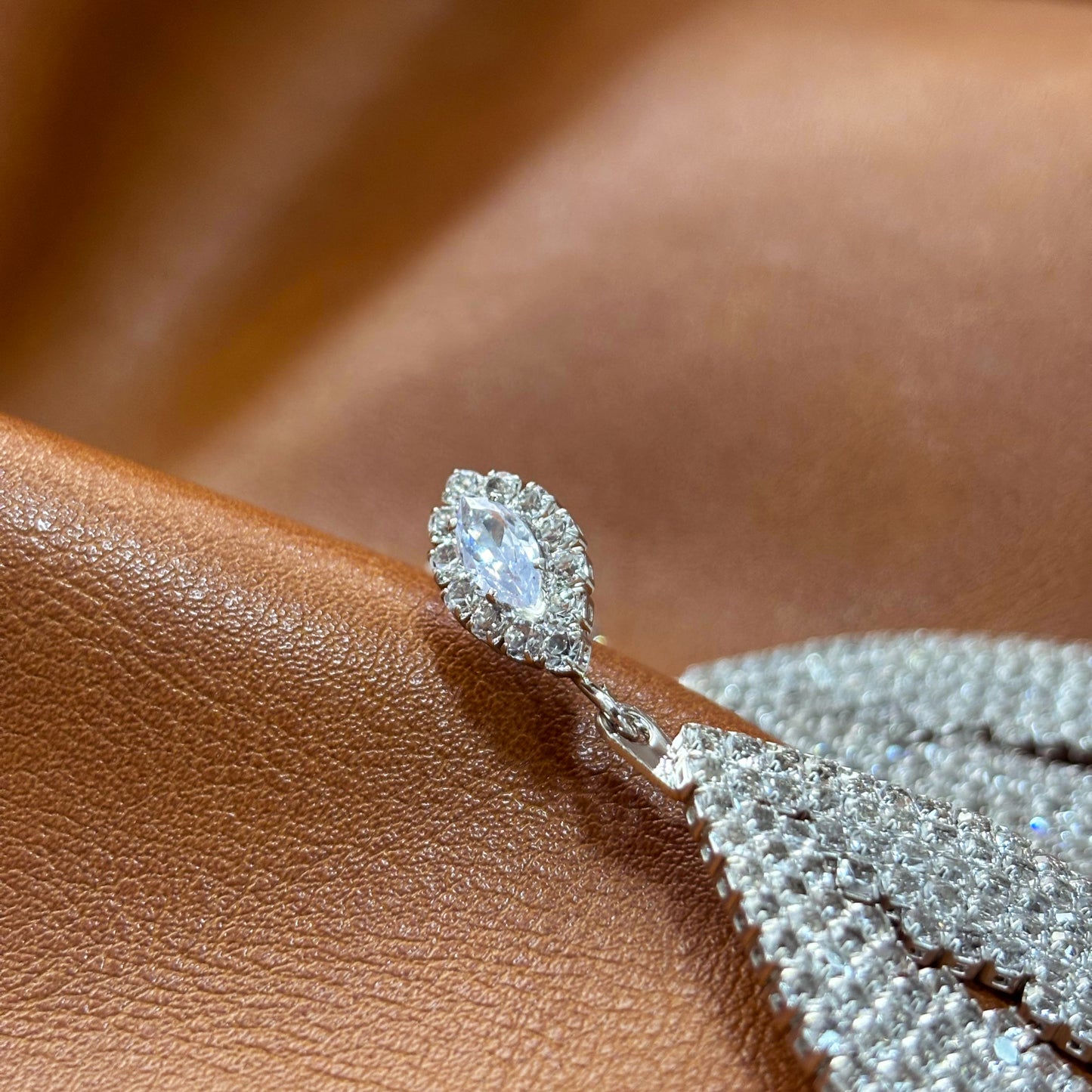 Wedding Season — Sparkling Leaf Drop Earrings | Elegant Earrings | Bridal Earrings | Bridesmaid Earrings | Party Earrings | Gift for Her