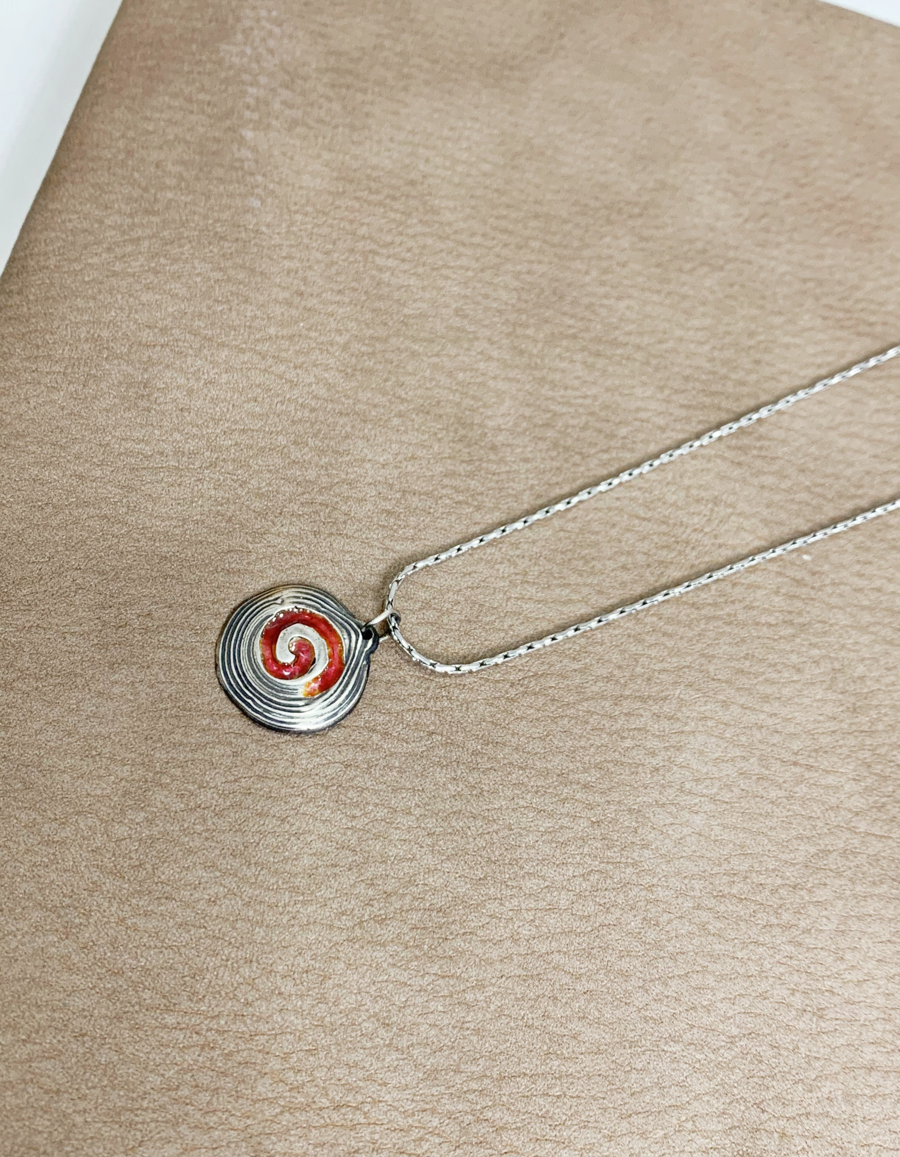 Handmade Sterling Silver Enamel Necklace