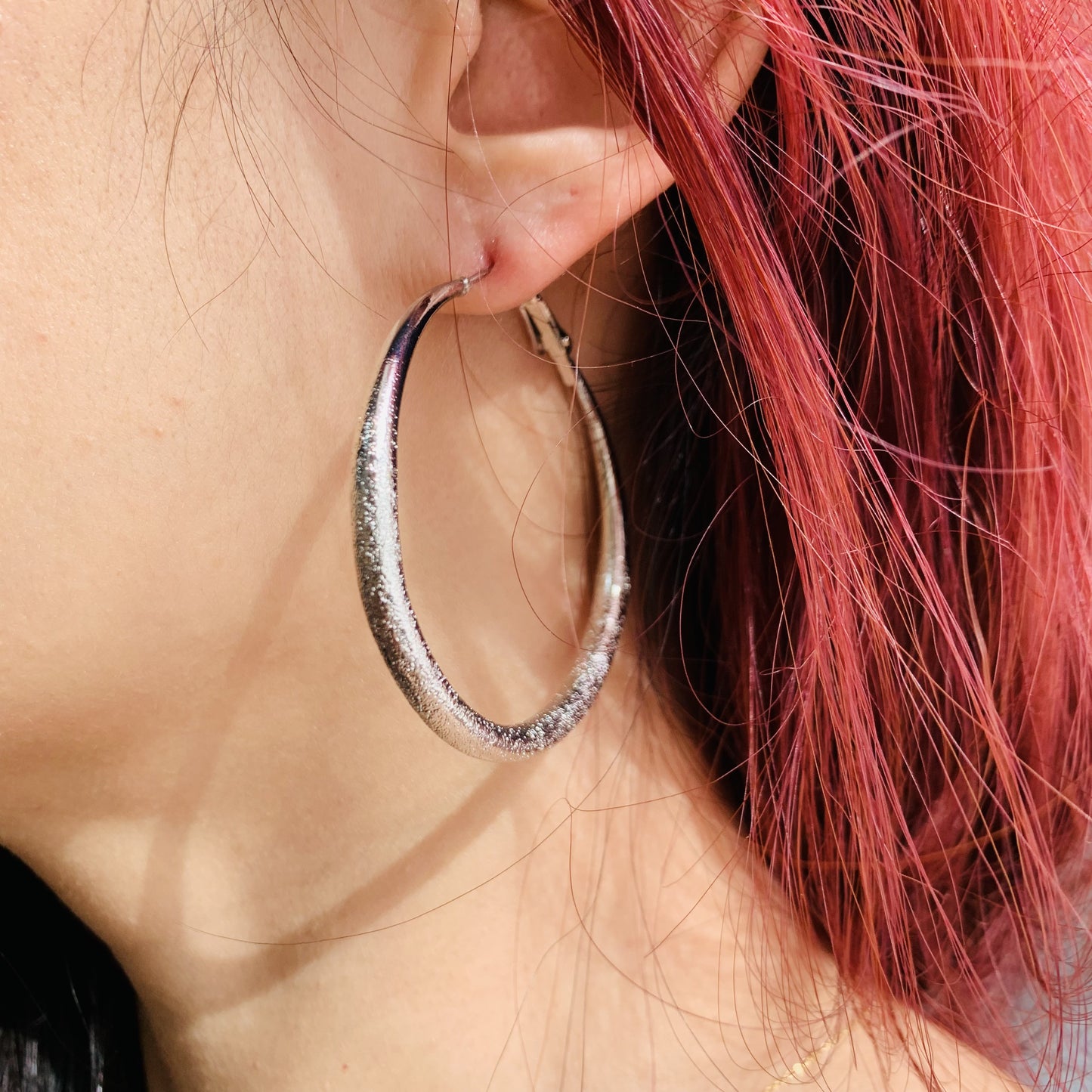 Hoop Earrings Bestie Set | Large Minimalist Modern Hoops | Retro Cool Silver Earrings | Hypoallergenic Everyday Earrings | Gift for Her