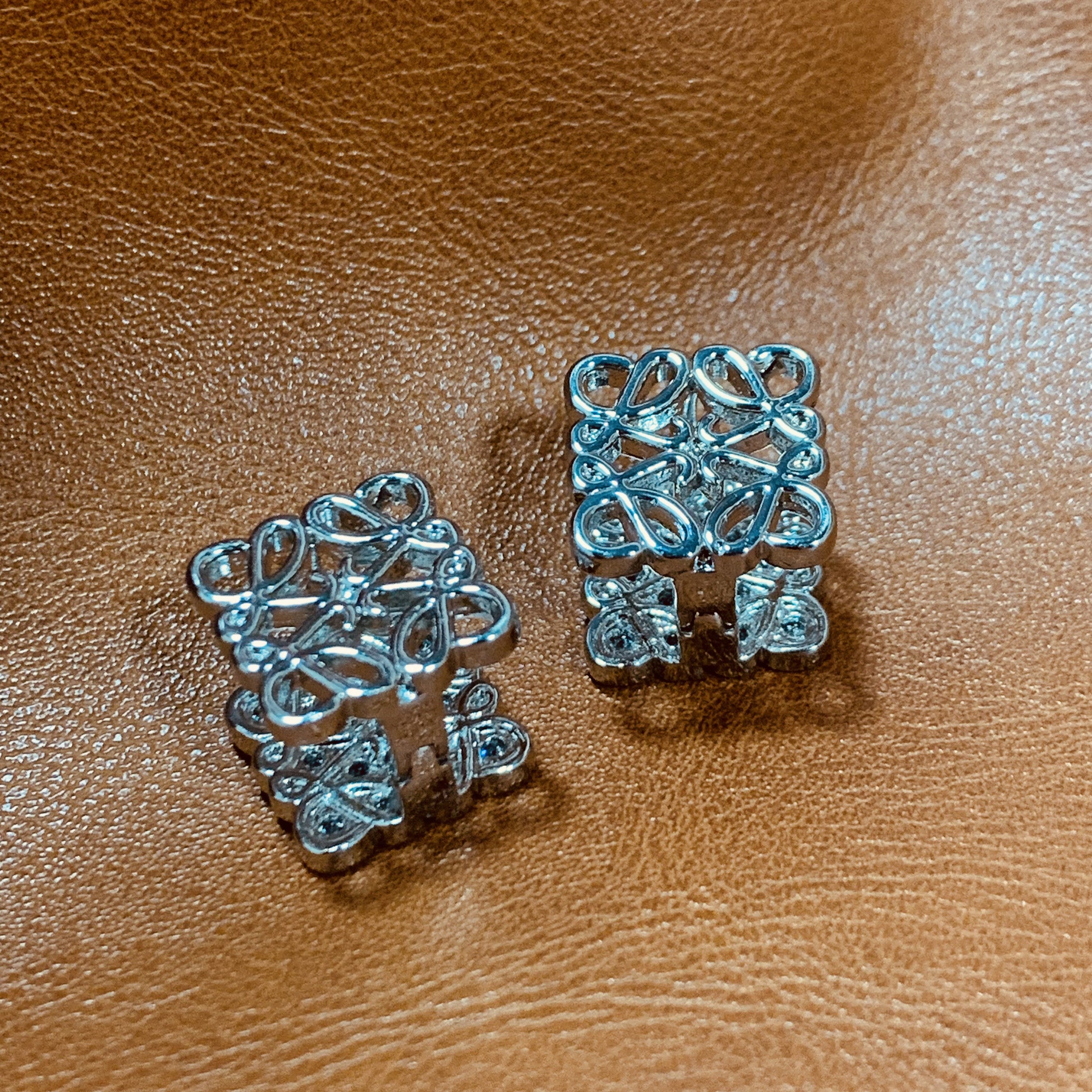 Silver Square Huggie Earrings