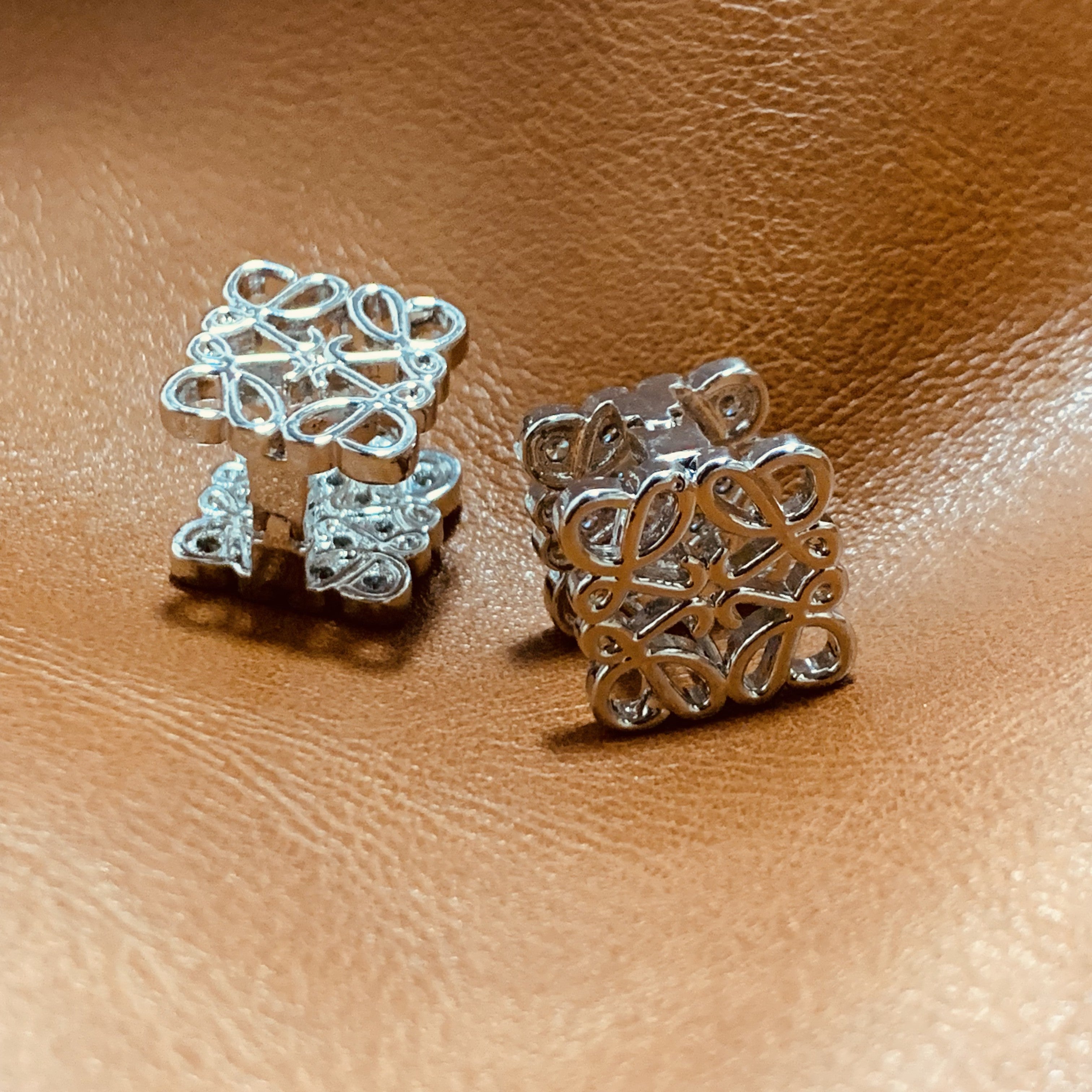 Silver Square Huggie Earrings