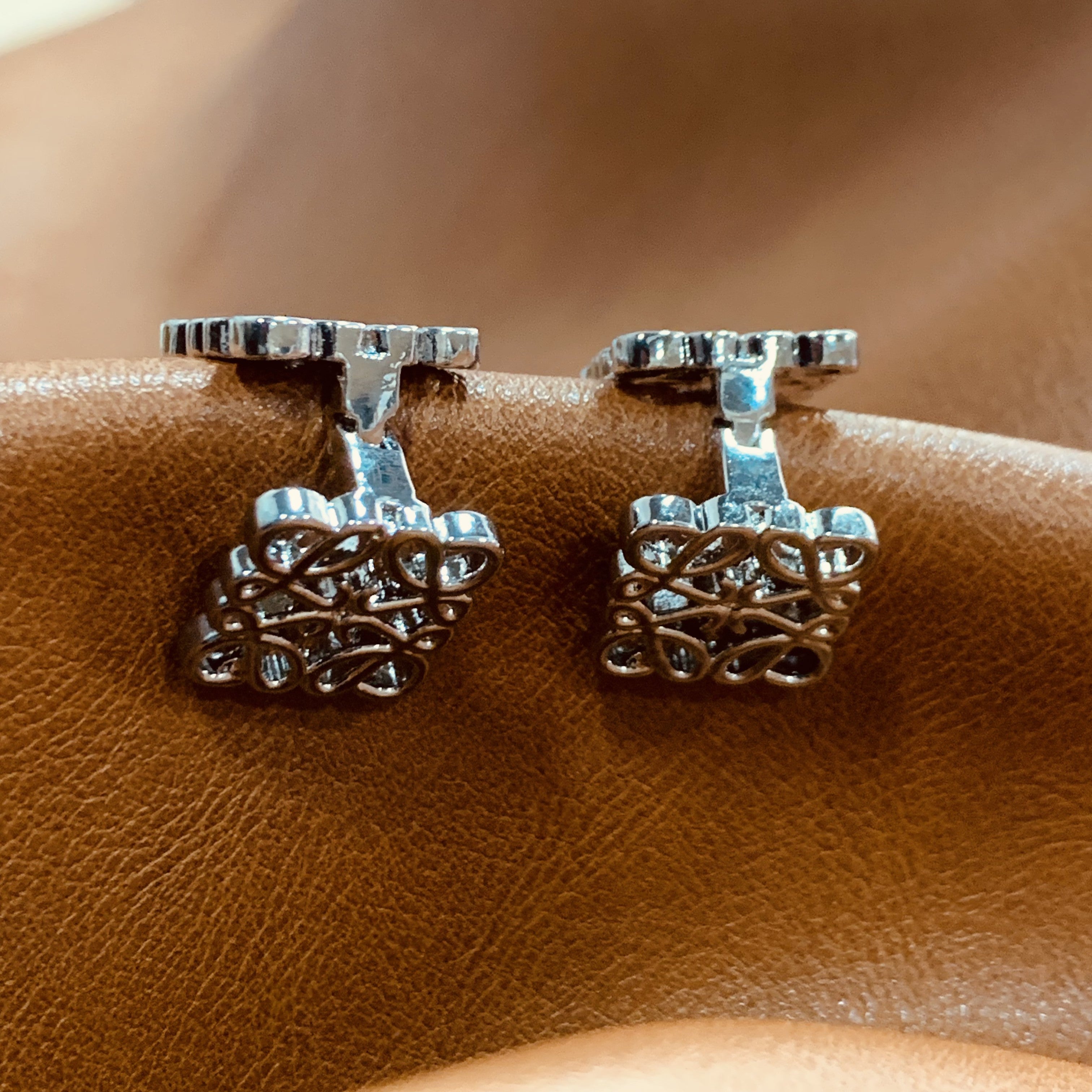 Silver Square Huggie Earrings