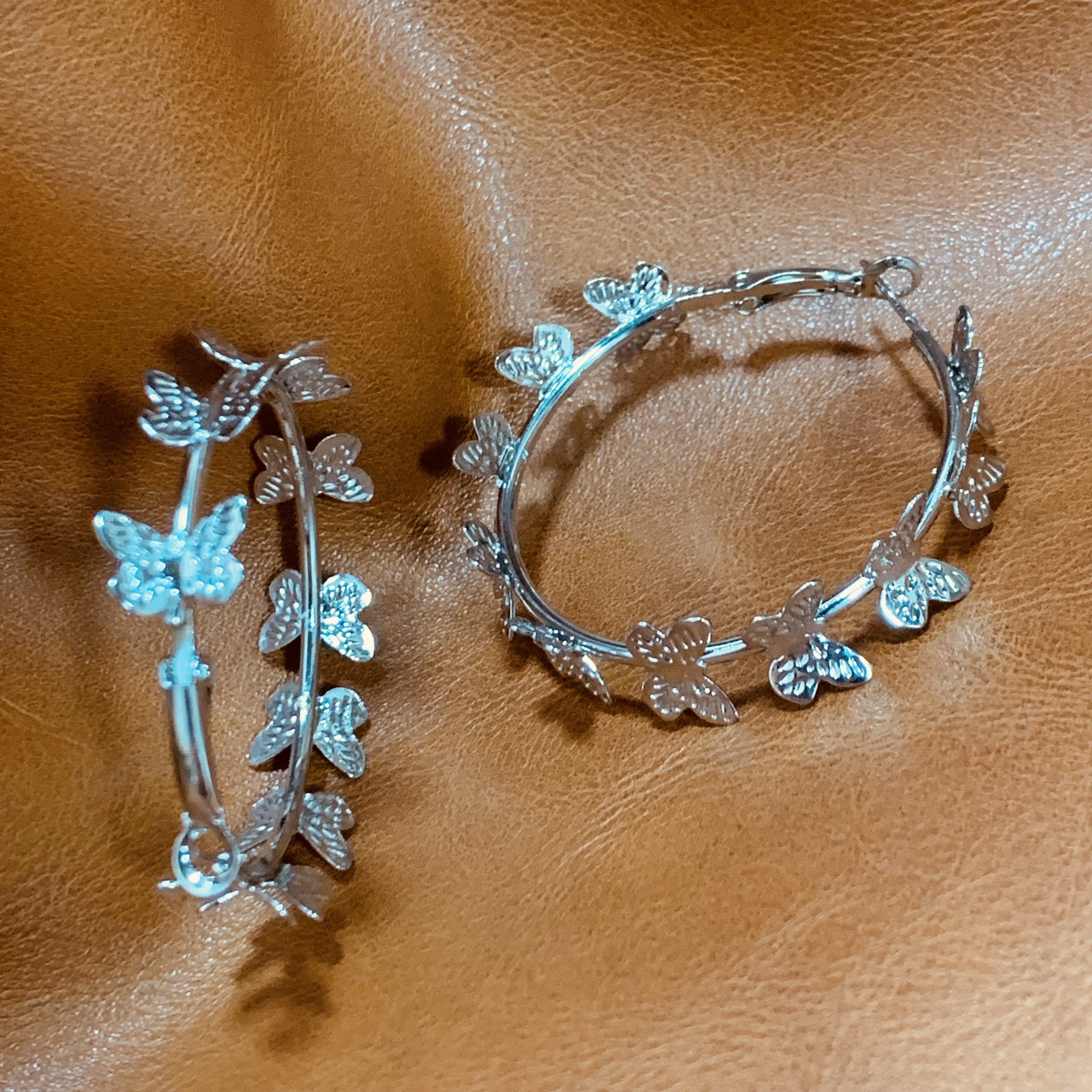 Filigree Butterfly Hoop Earrings