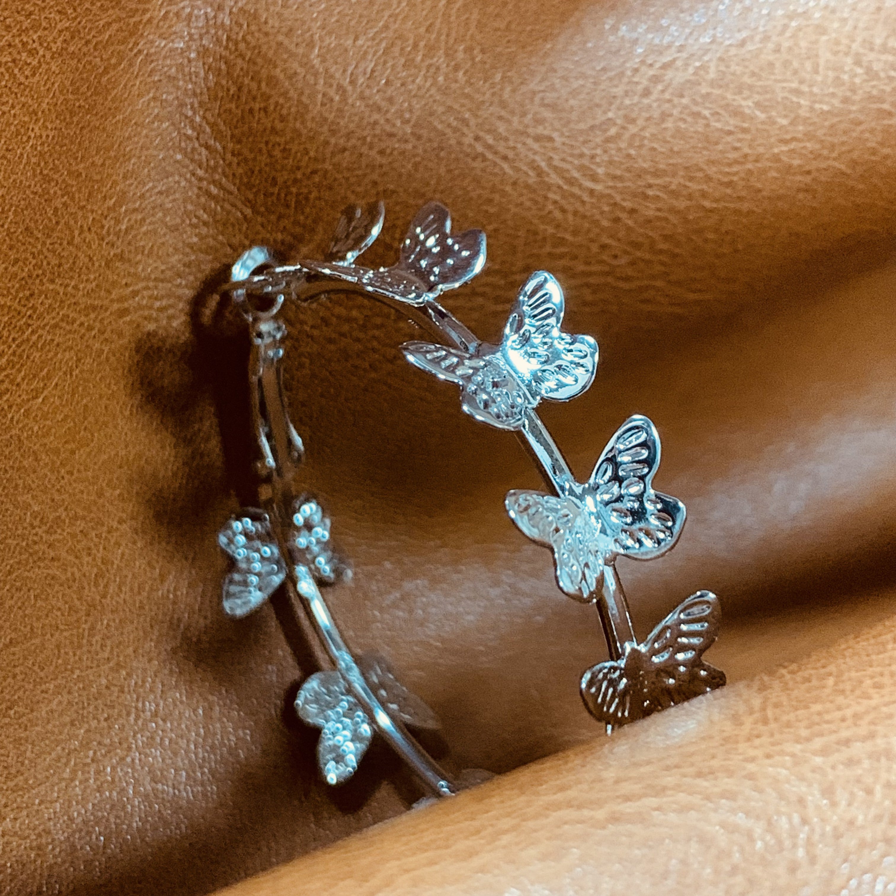 Filigree Butterfly Hoop Earrings