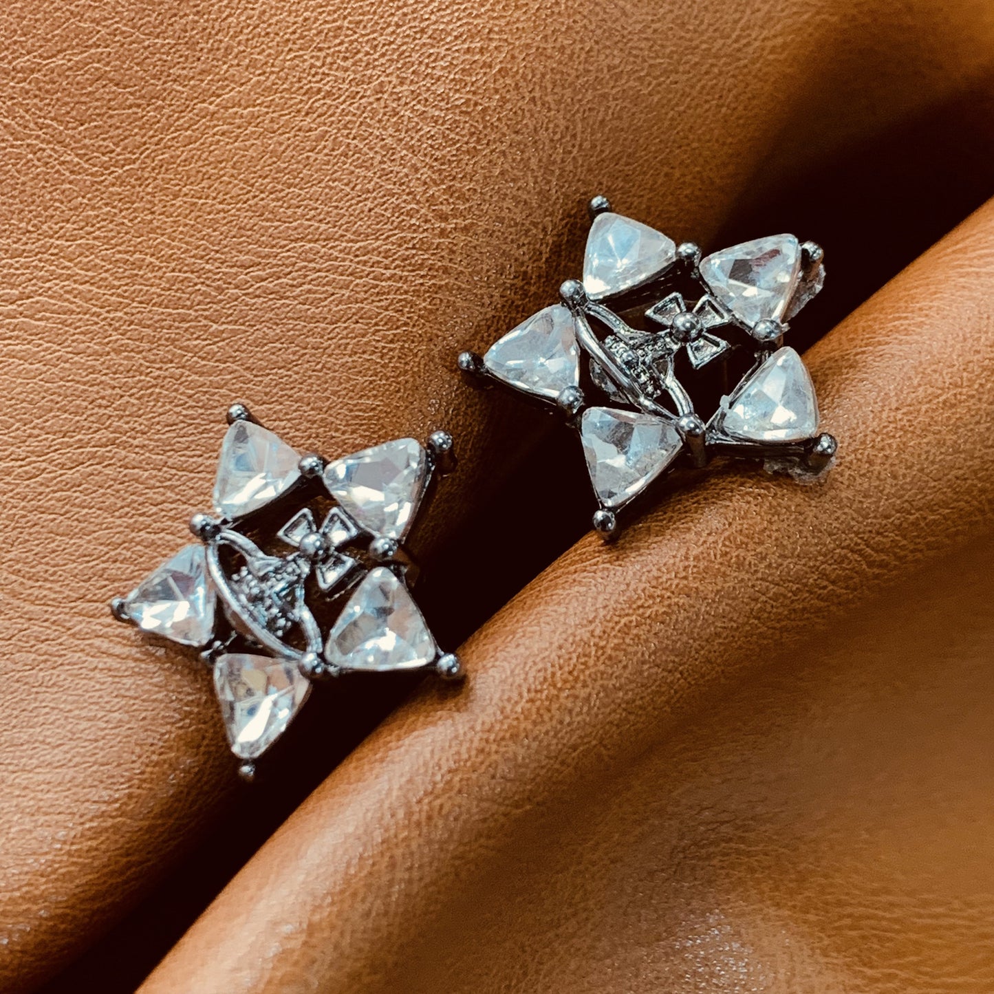Celestial Pentagram Star Stud Earrings | Gothic Punk CZ Studs | Lightweight Unisex Orb Earrings | Y2K Aesthetic Jewelry | Gift For Her