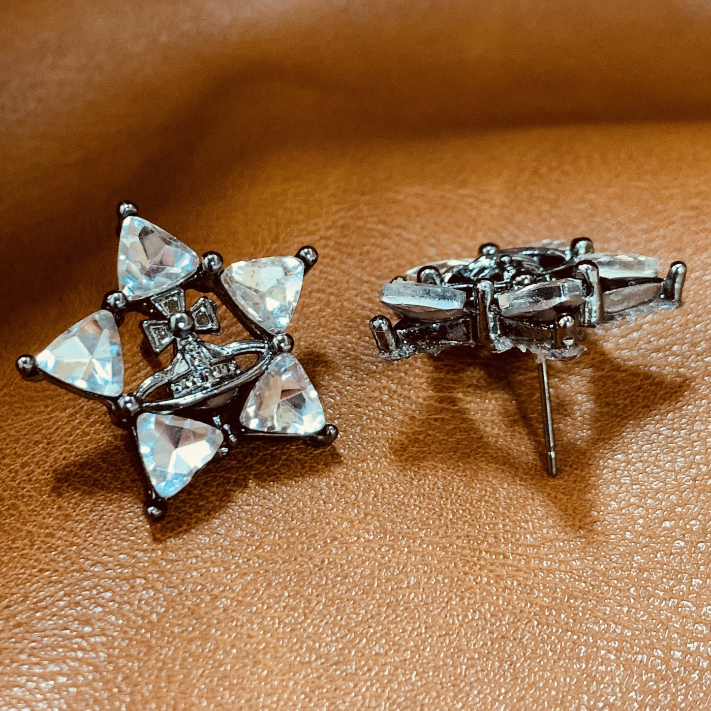 Celestial Pentagram Star Stud Earrings | Gothic Punk CZ Studs | Lightweight Unisex Orb Earrings | Y2K Aesthetic Jewelry | Gift For Her