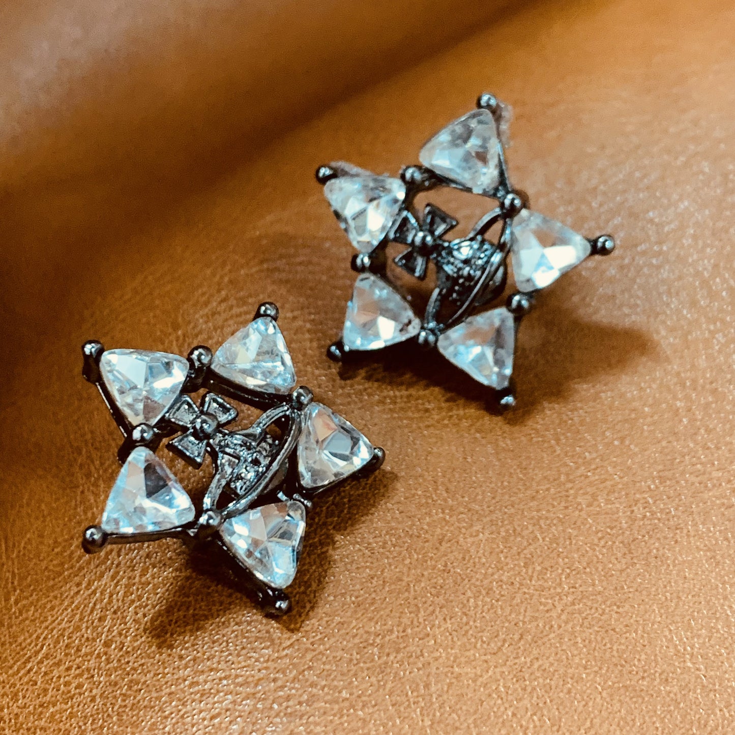 Celestial Pentagram Star Stud Earrings | Gothic Punk CZ Studs | Lightweight Unisex Orb Earrings | Y2K Aesthetic Jewelry | Gift For Her