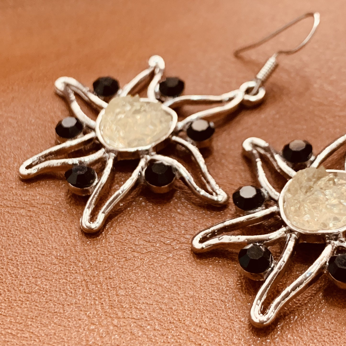 Silver Sunburst Statement Earrings | Celestial Drop Earrings | Sun Goddess Earrings | Boho Dangle Earrings | Vintage Style | Gift for Her