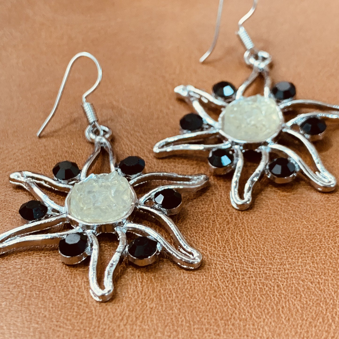 Silver Sunburst Statement Earrings | Celestial Drop Earrings | Sun Goddess Earrings | Boho Dangle Earrings | Vintage Style | Gift for Her