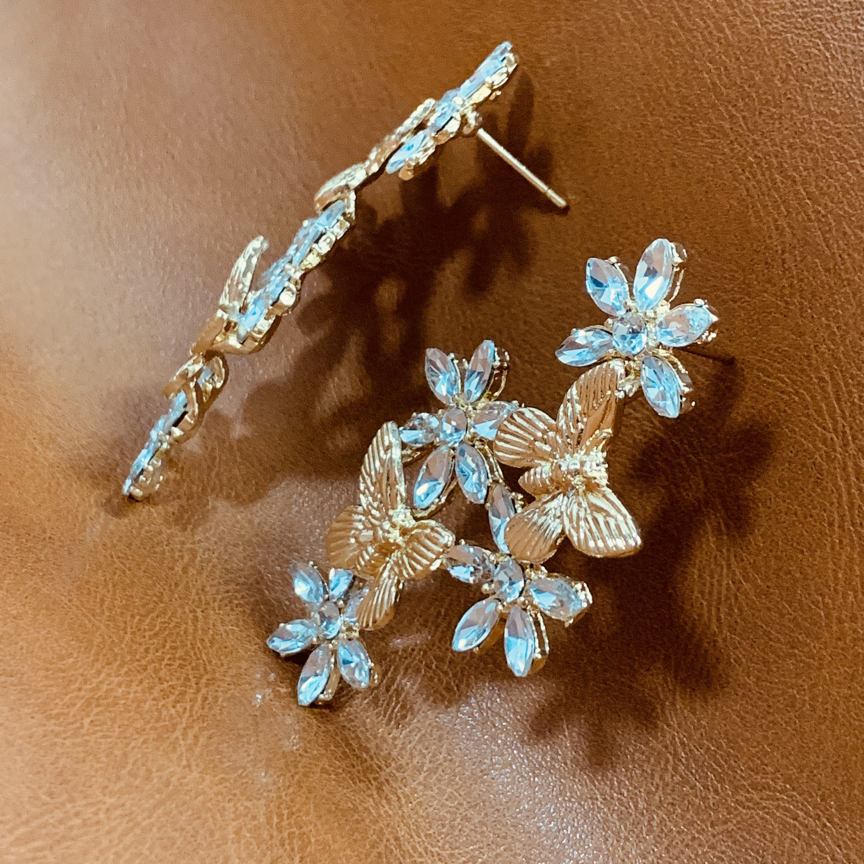 Butterfly & Flower Dangle Earrings