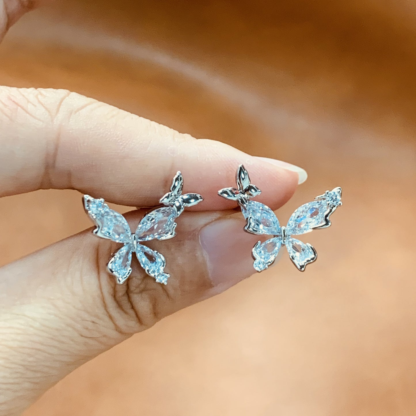 Butterfly Collection---Sparkling Butterfly Earrings | Nature Inspired Elegant Studs | Fairycore Butterfly Earrings | Dainty Earrings for Women | Gift for Her