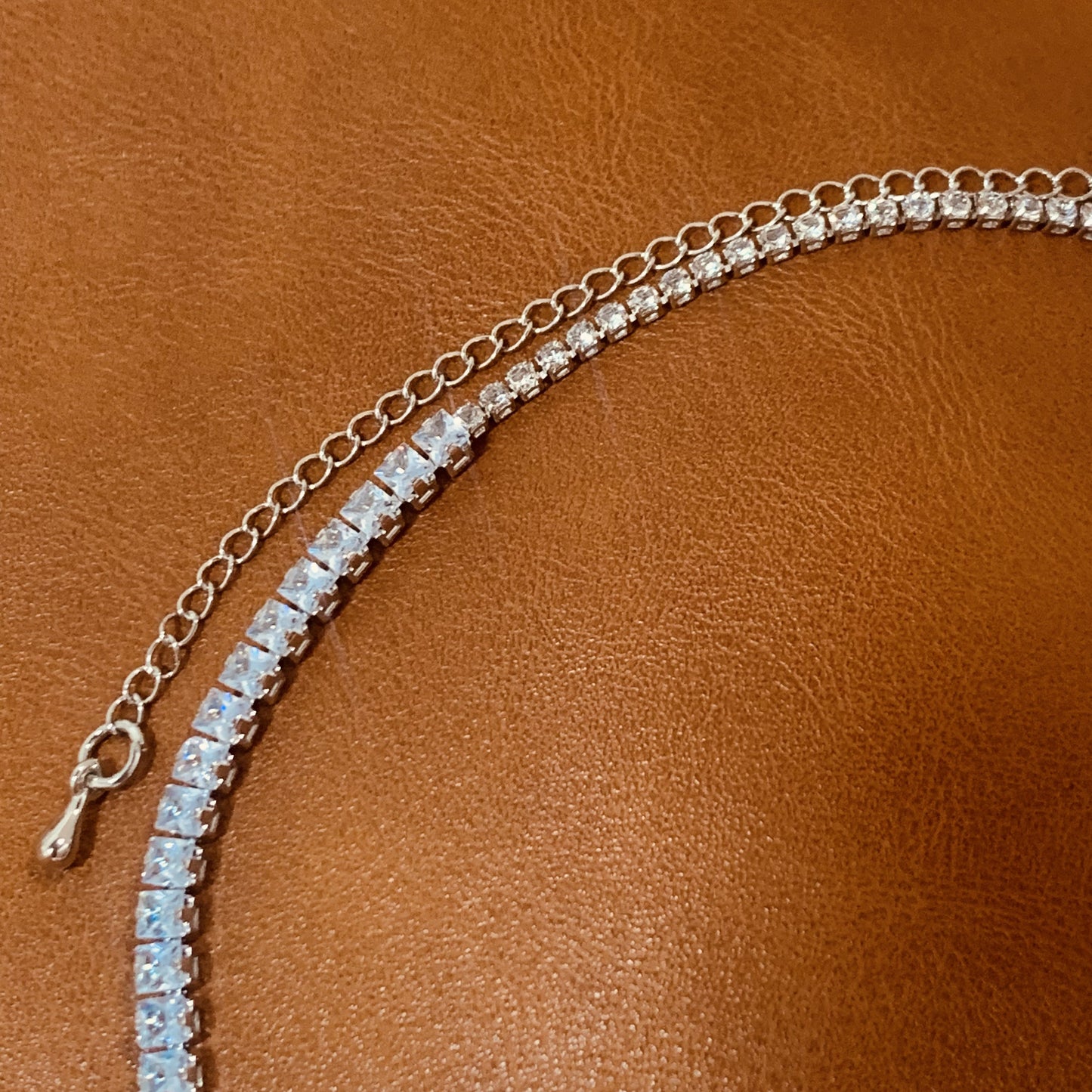 Crystal Necklace with Teardrop Pendant | Adjustable Delicate Statement Necklace | Gift for Her