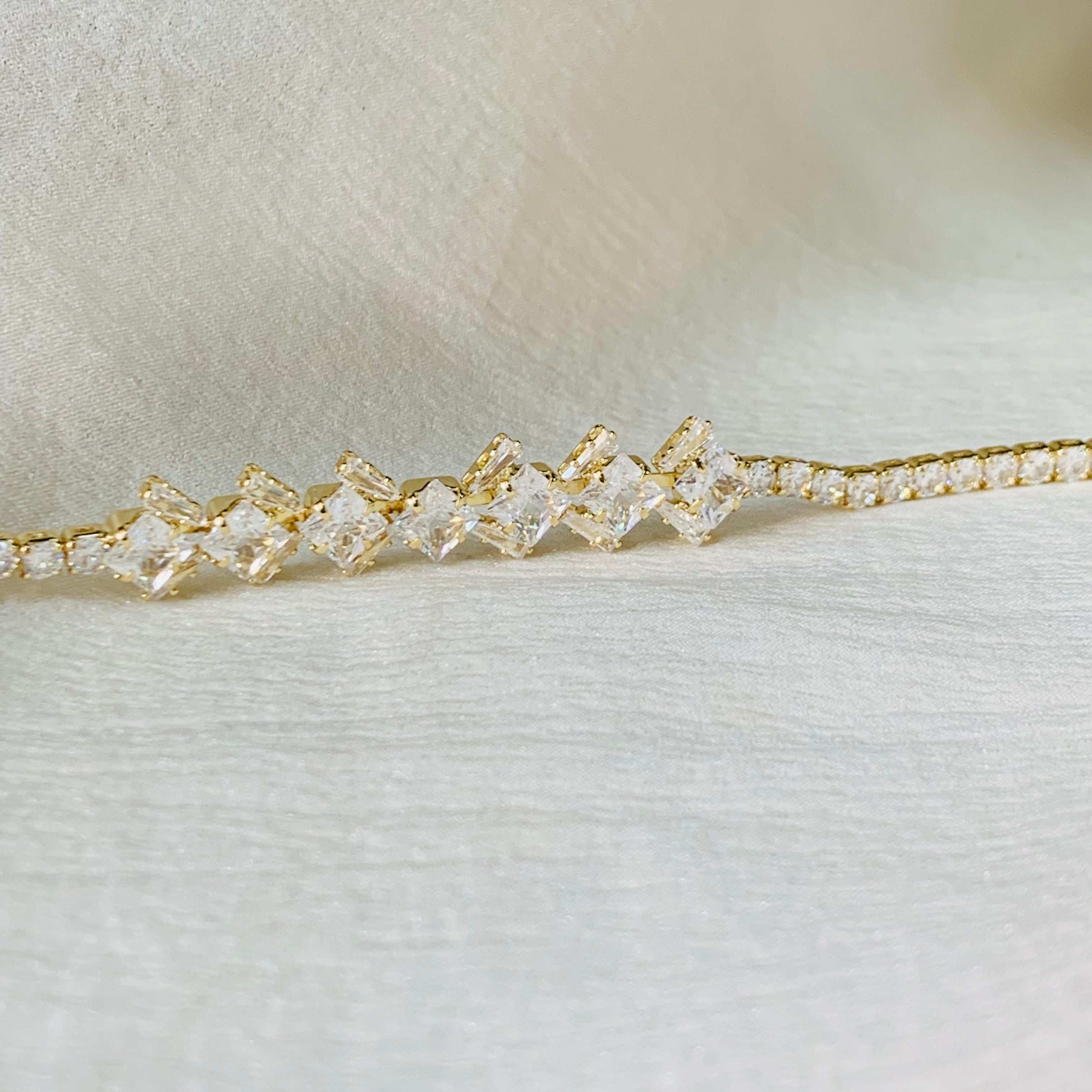 Princess Cut Dainty Tennis Bracelet