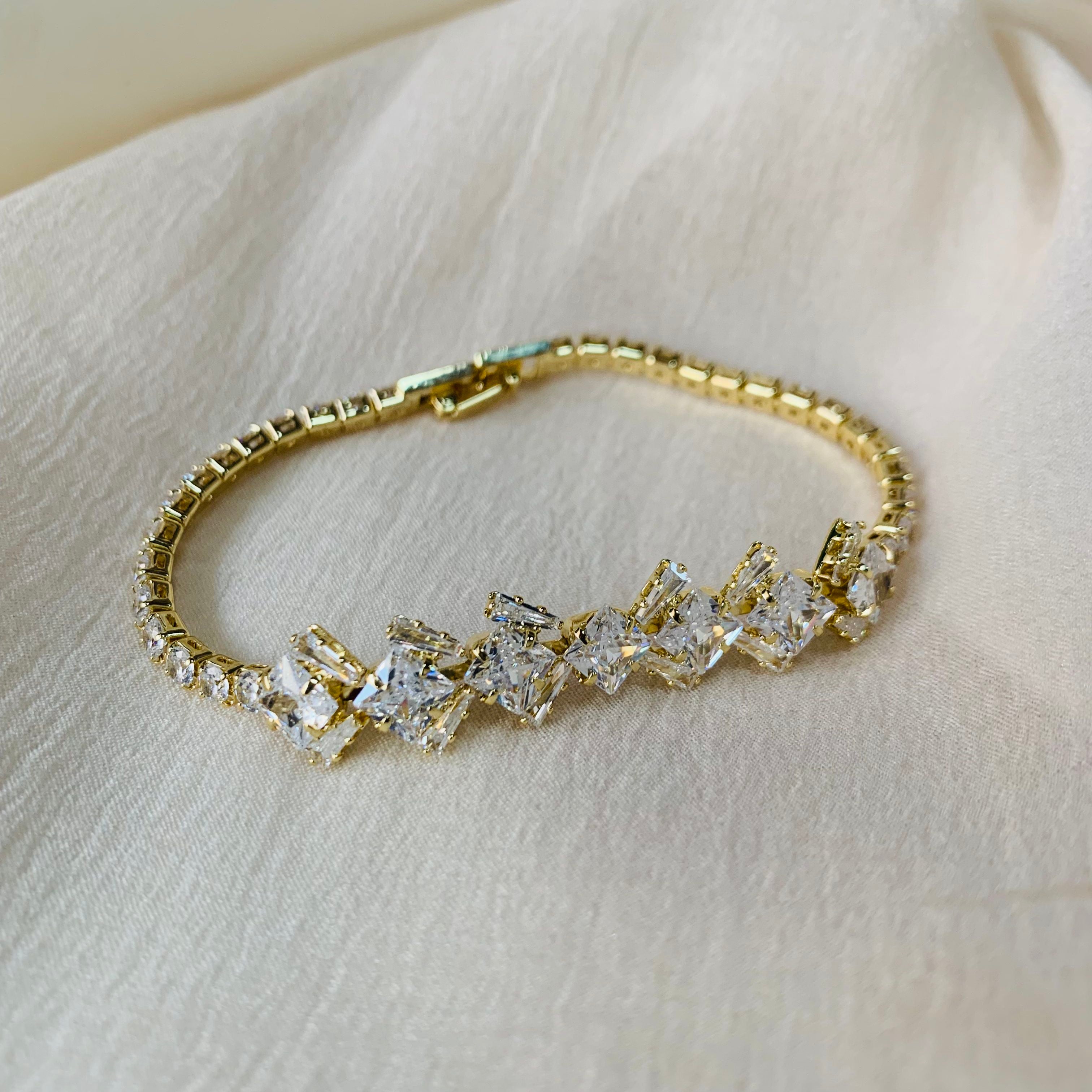 Princess Cut Dainty Tennis Bracelet