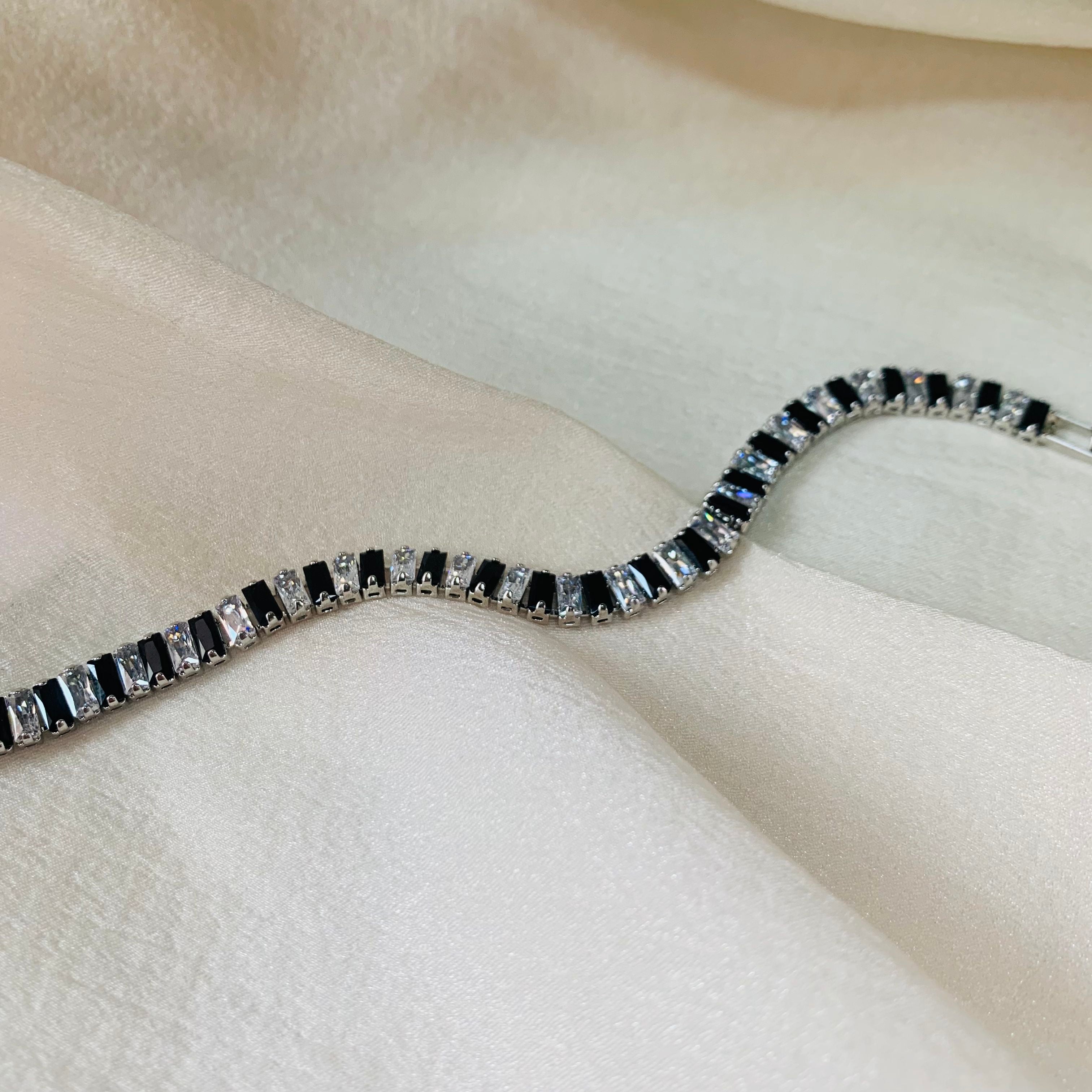 Black & White Tennis Bracelet