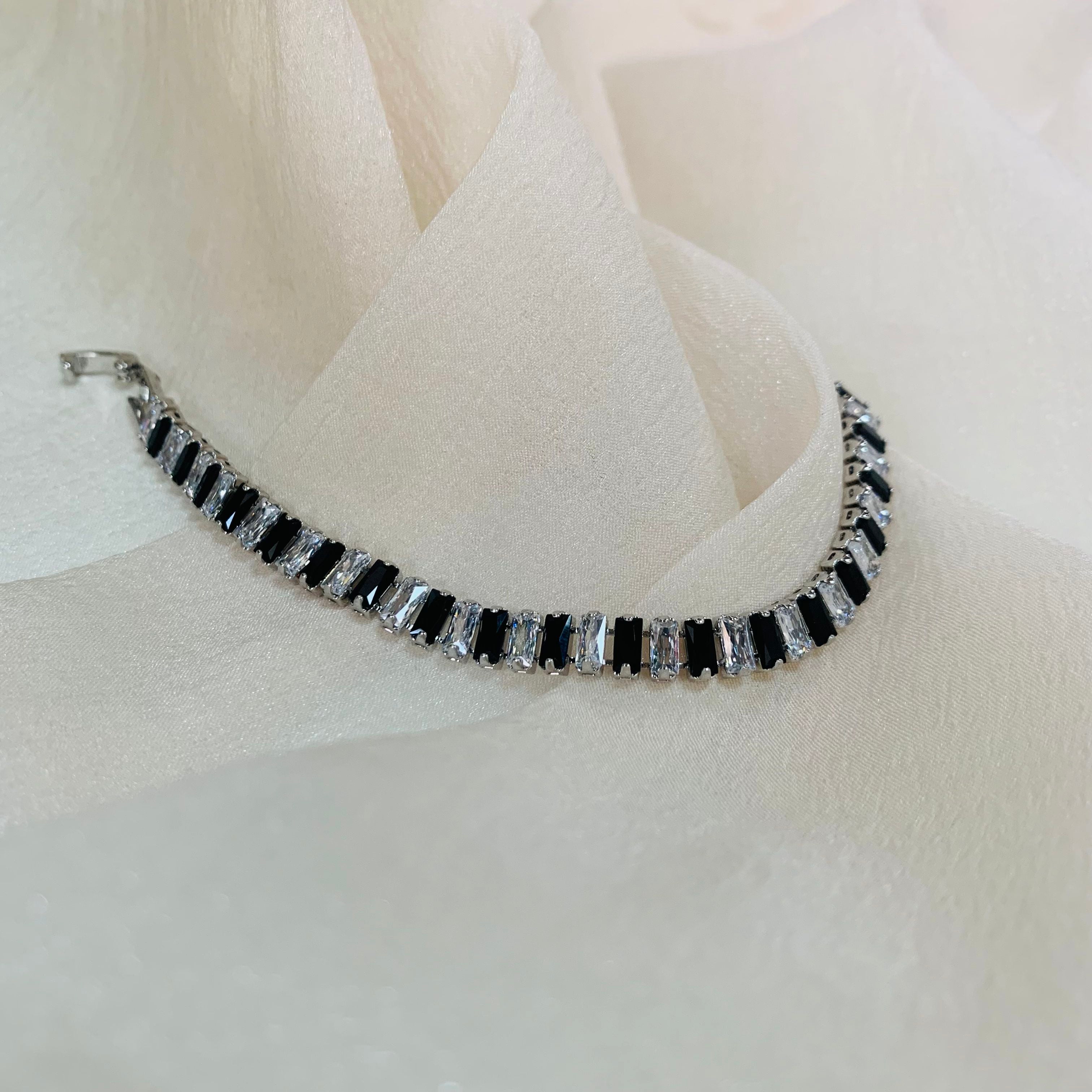 Black & White Tennis Bracelet