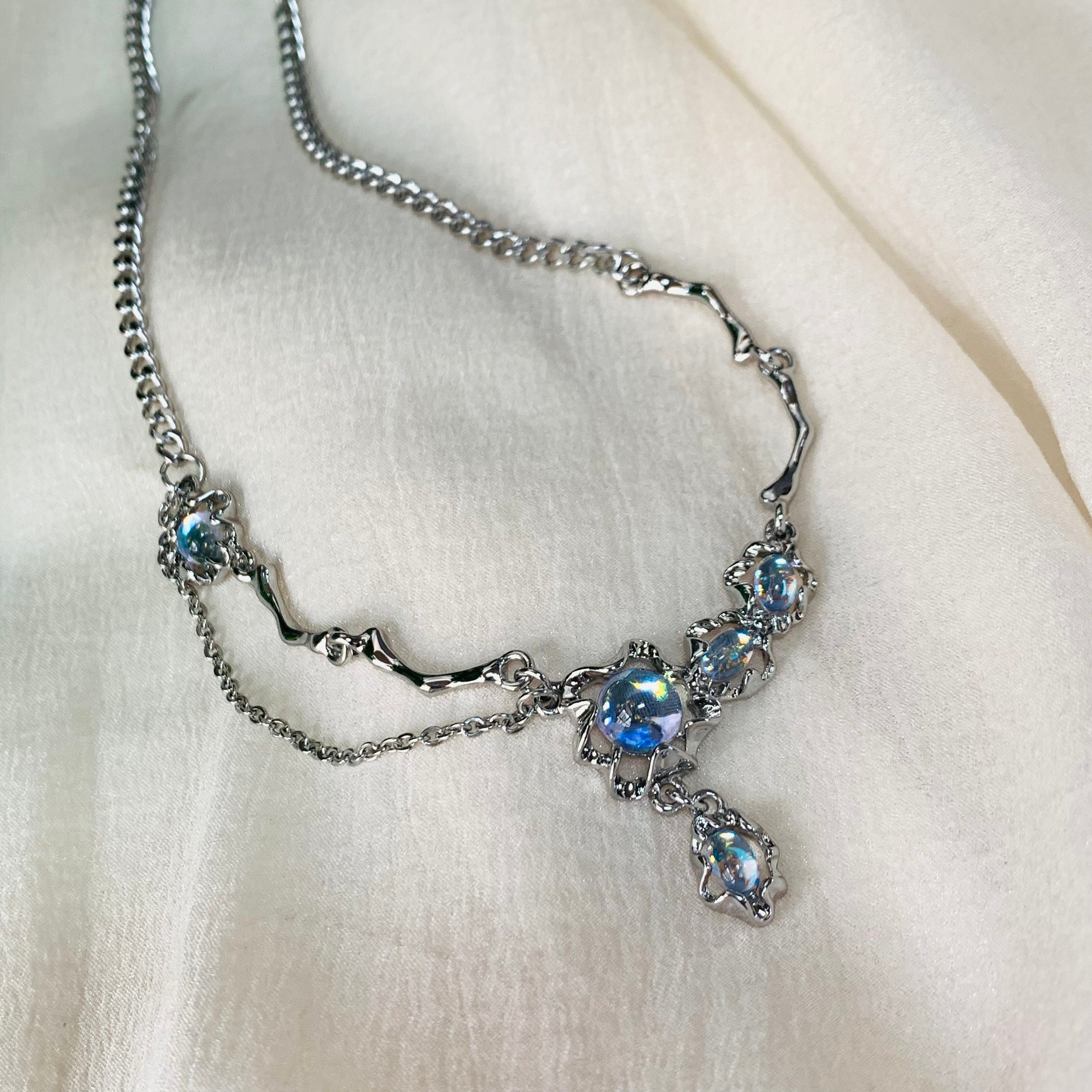 Fairycore Synthetic Moonstone Necklace