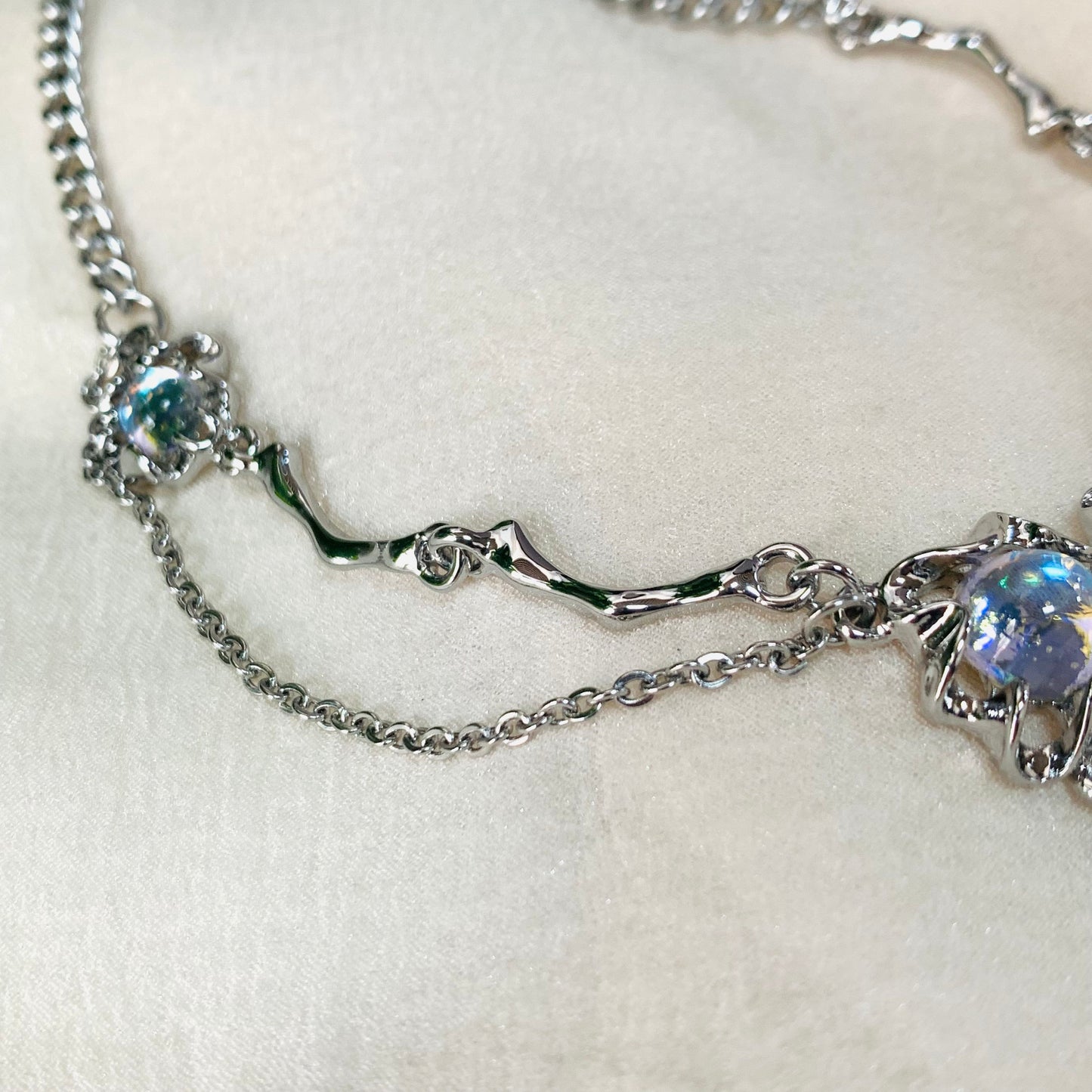 Fairycore Synthetic Moonstone Necklace |June Birthstone Jewelry | Gift for Her