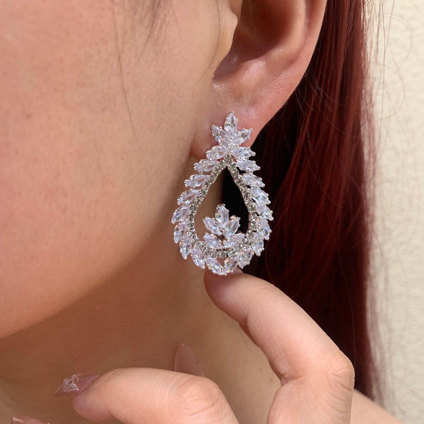 Wedding Season — Snowflake Teardrop Earrings | Statement Fringe Earrings | Bridal Earrings | Bridesmaid Earrings | Party Earrings | Gift for Her