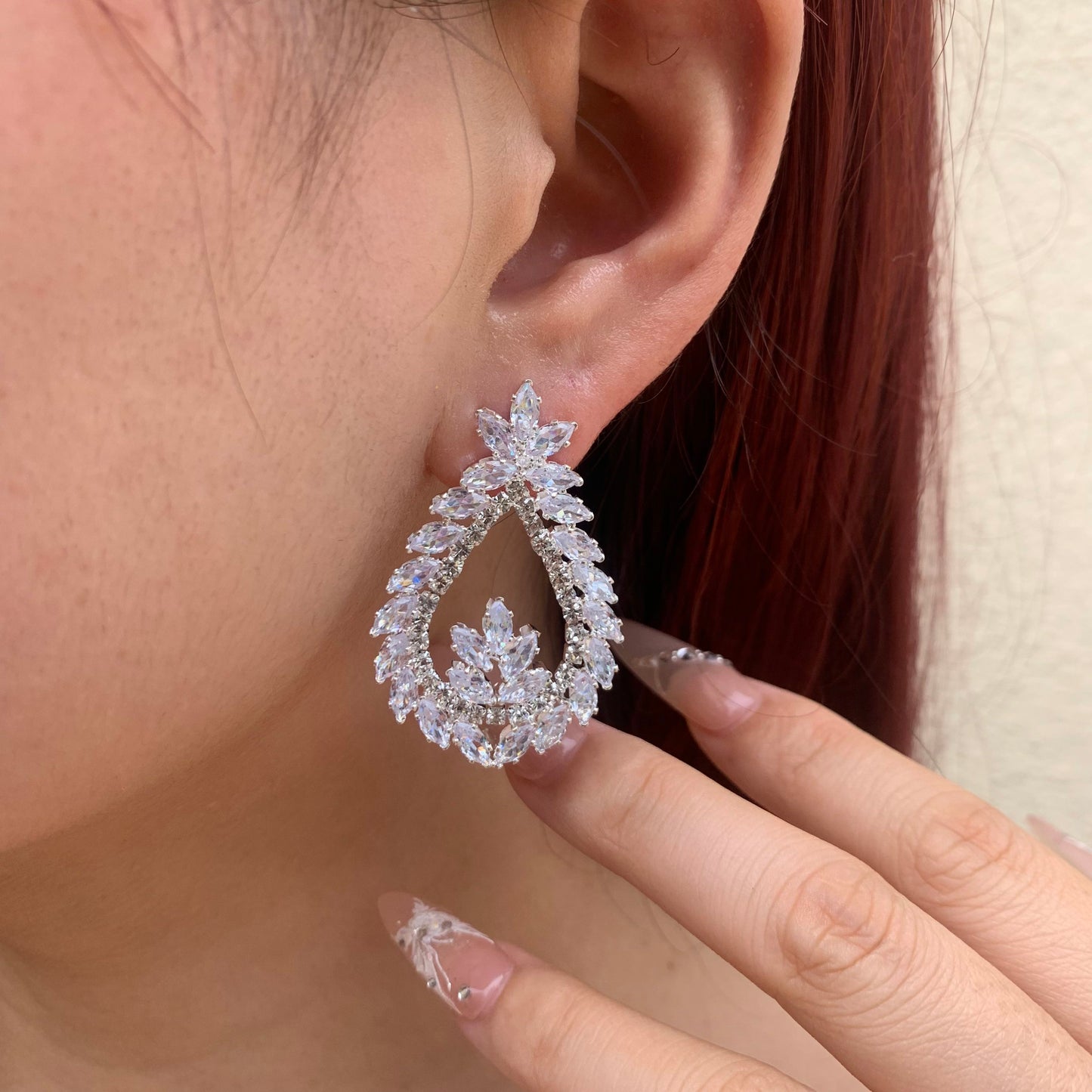 Wedding Season — Snowflake Teardrop Earrings | Statement Fringe Earrings | Bridal Earrings | Bridesmaid Earrings | Party Earrings | Gift for Her