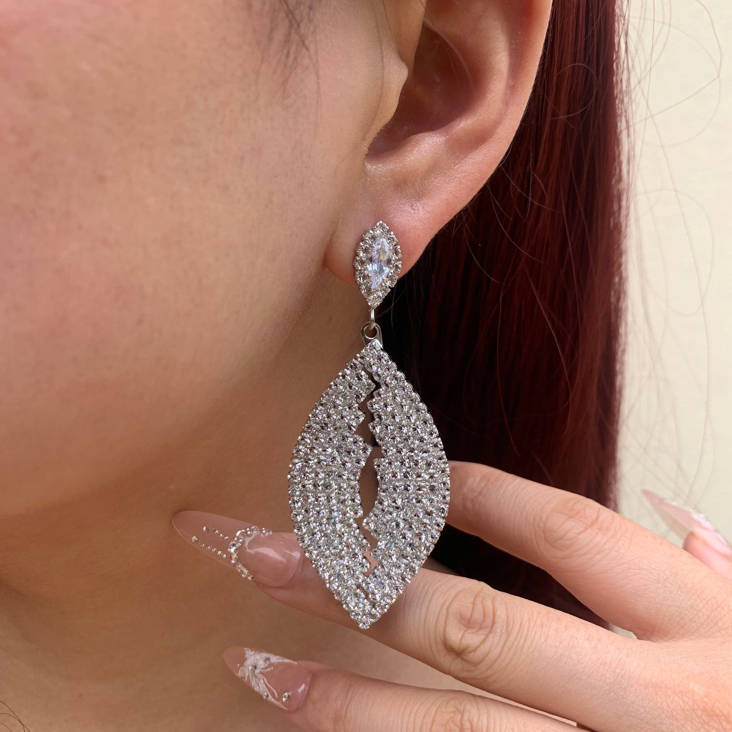 Wedding Season — Sparkling Leaf Drop Earrings | Elegant Earrings | Bridal Earrings | Bridesmaid Earrings | Party Earrings | Gift for Her