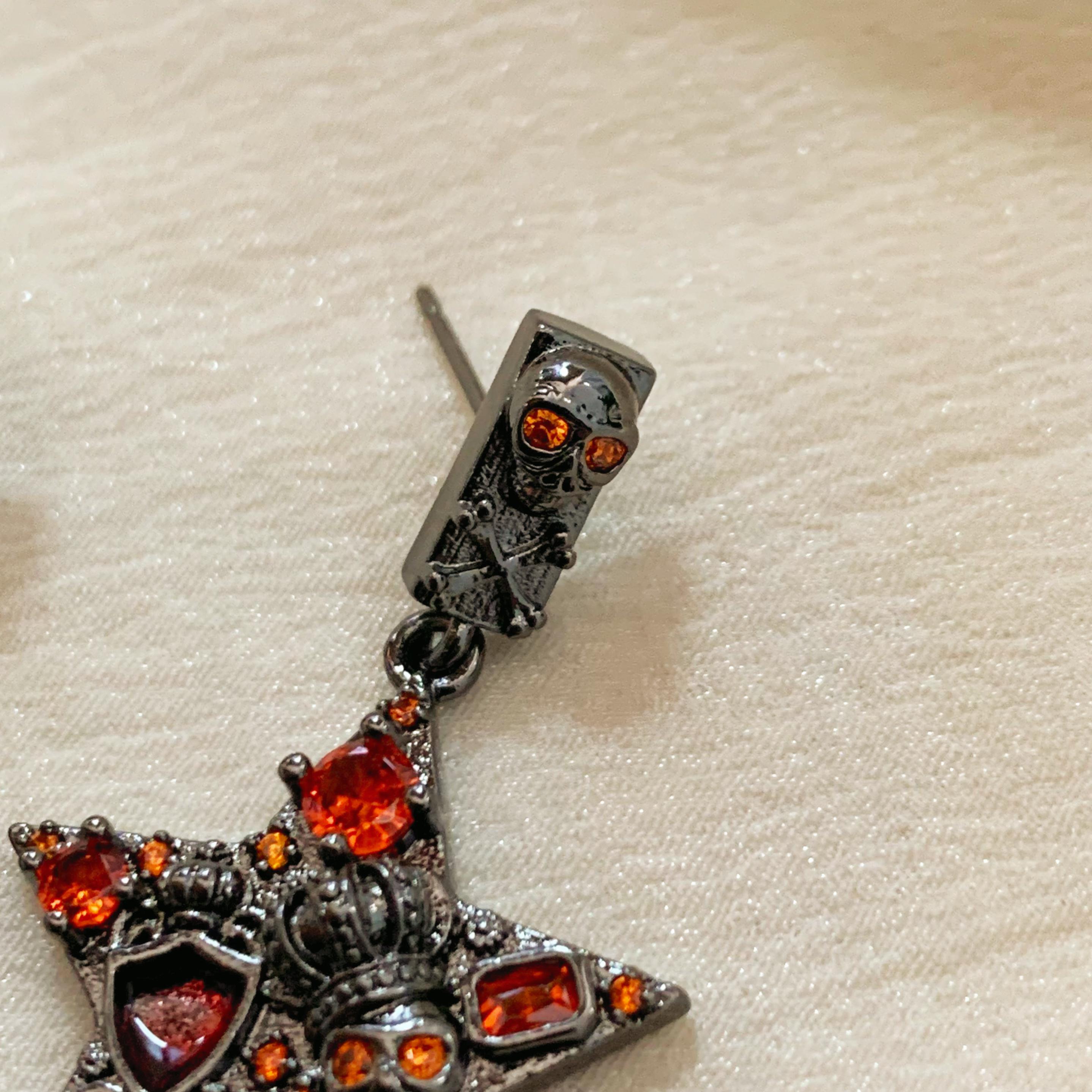 Halloween Pentagram Skull Earrings