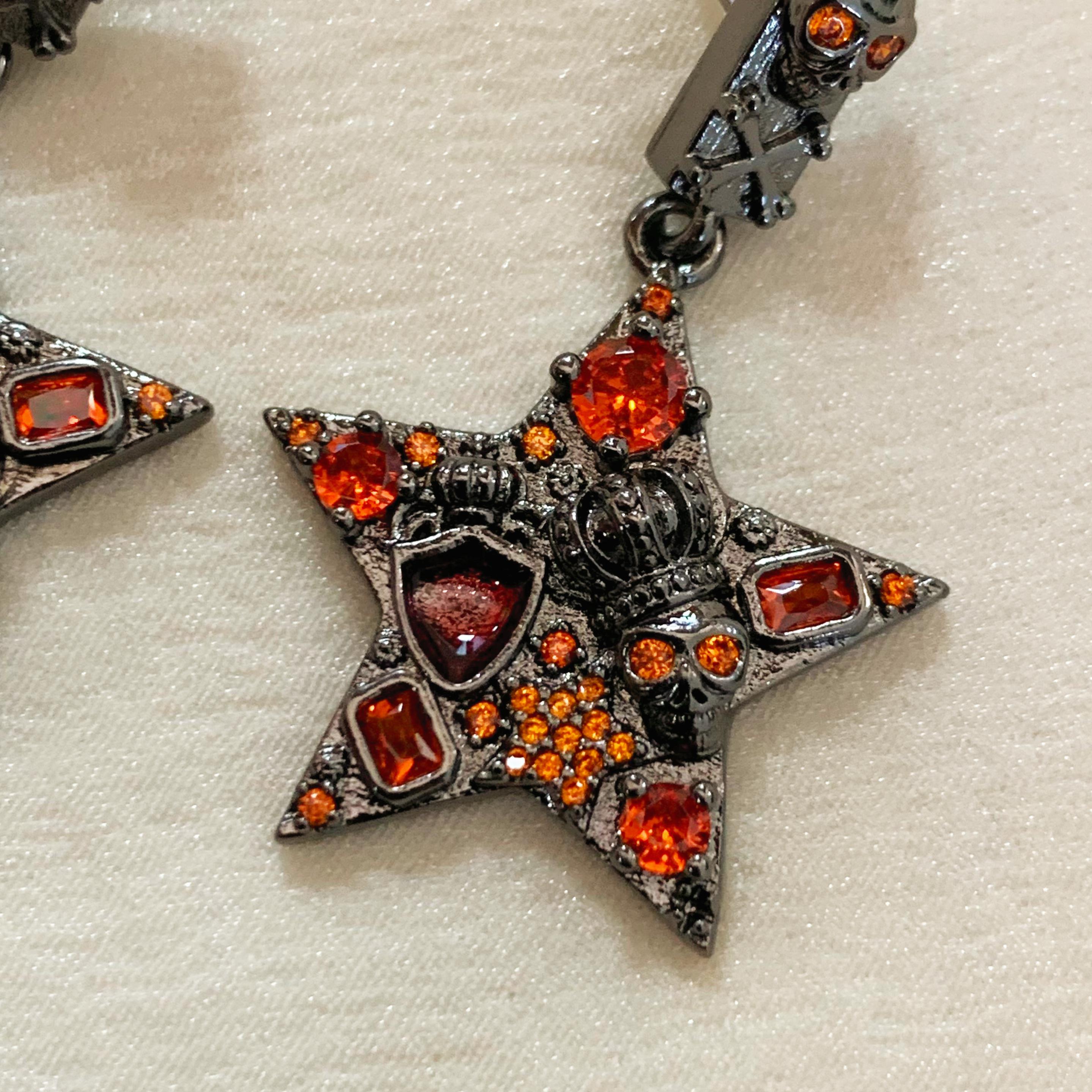 Halloween Pentagram Skull Earrings