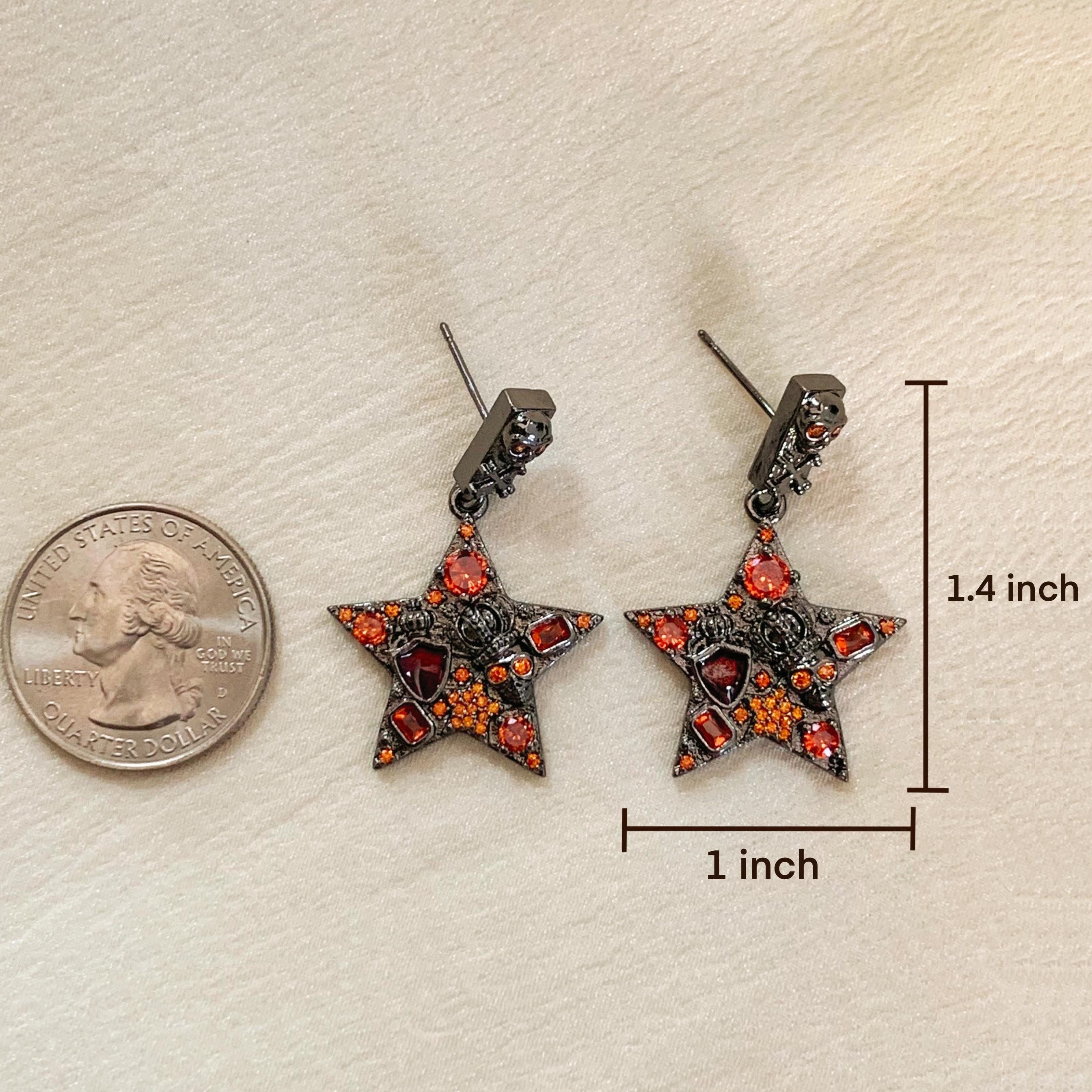 Halloween Pentagram Skull Earrings