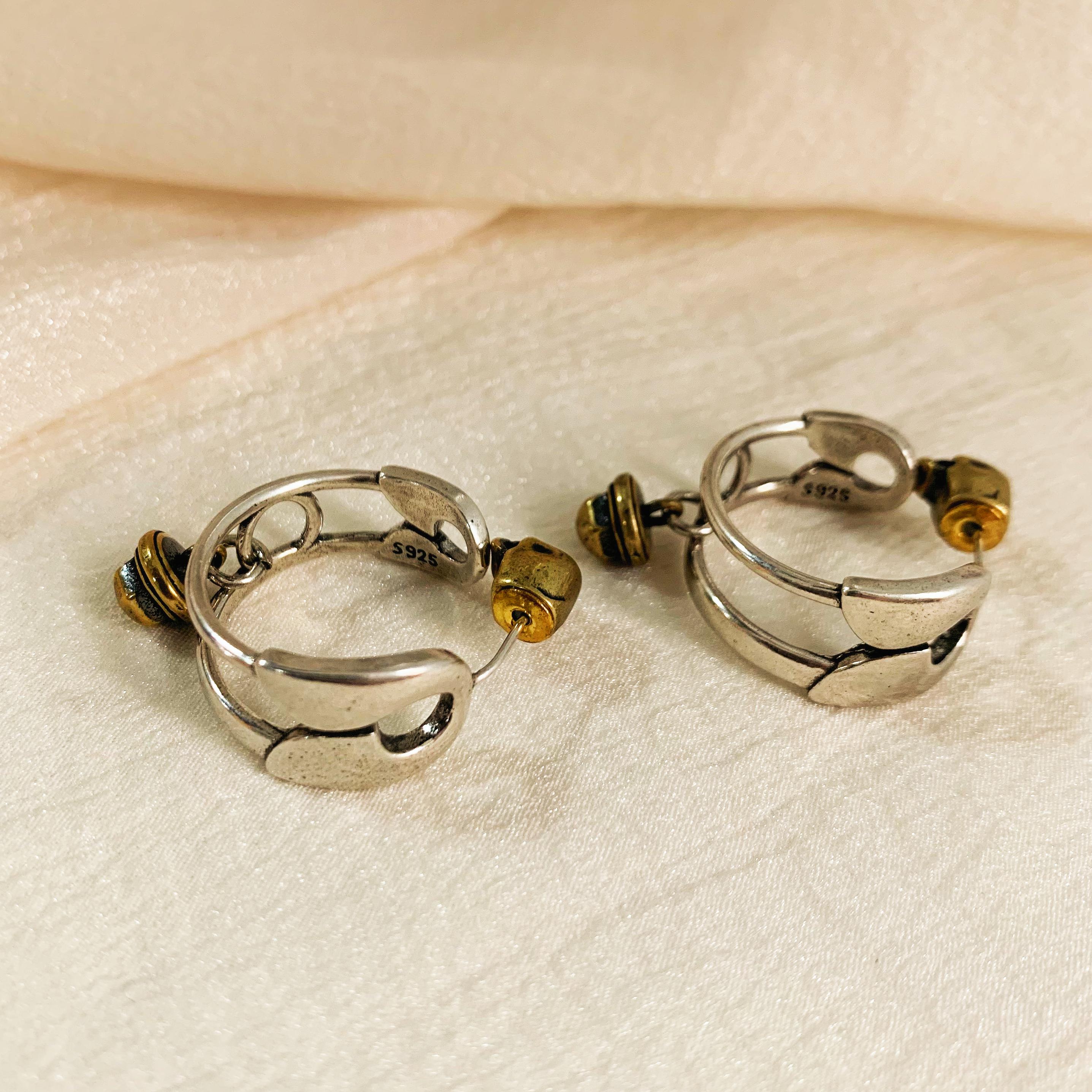 Unisex Gothic Punk Silver Skull Earrings