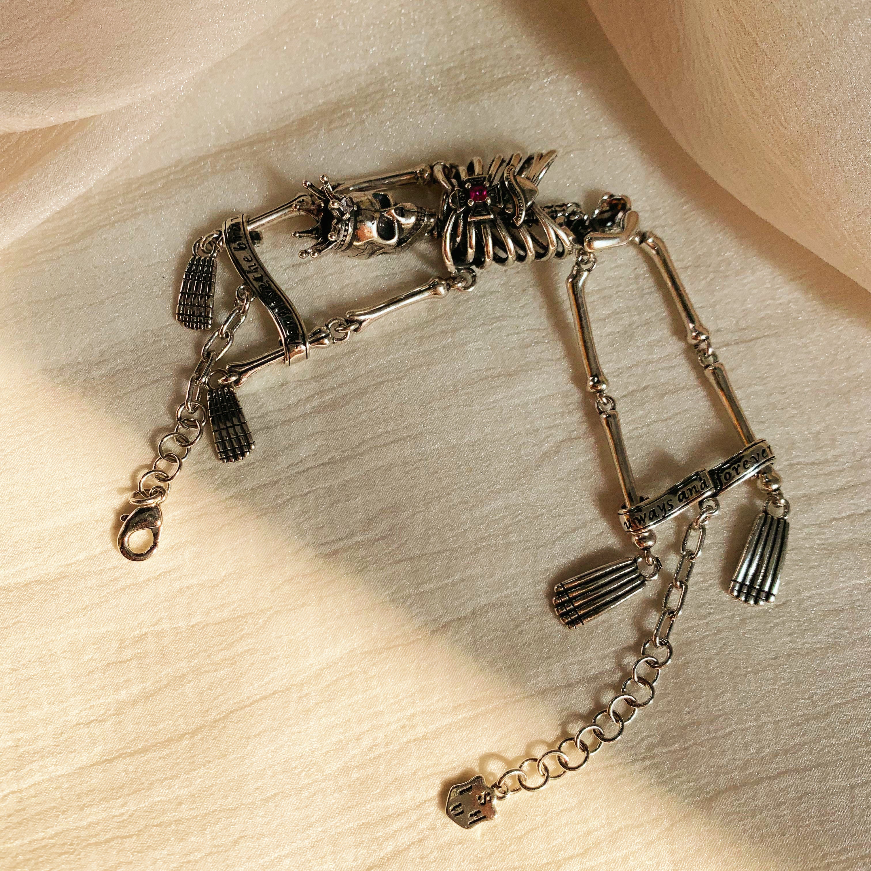 Silver Crown Skull Bracelet