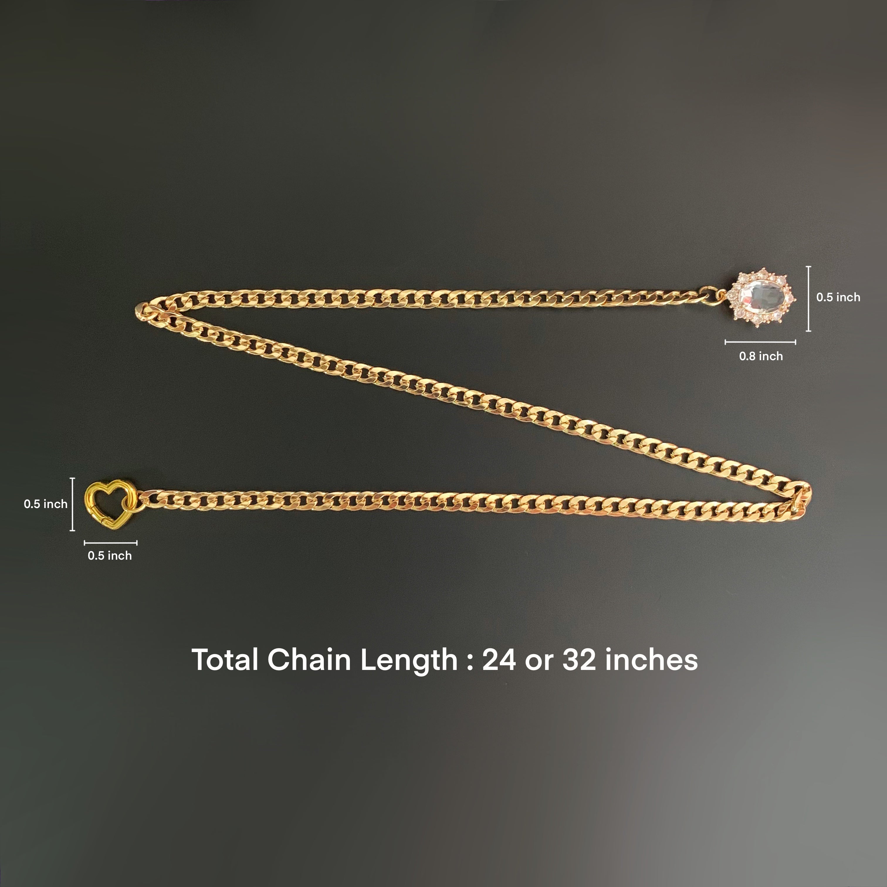 Chain Necklace with Gemstone Pendant