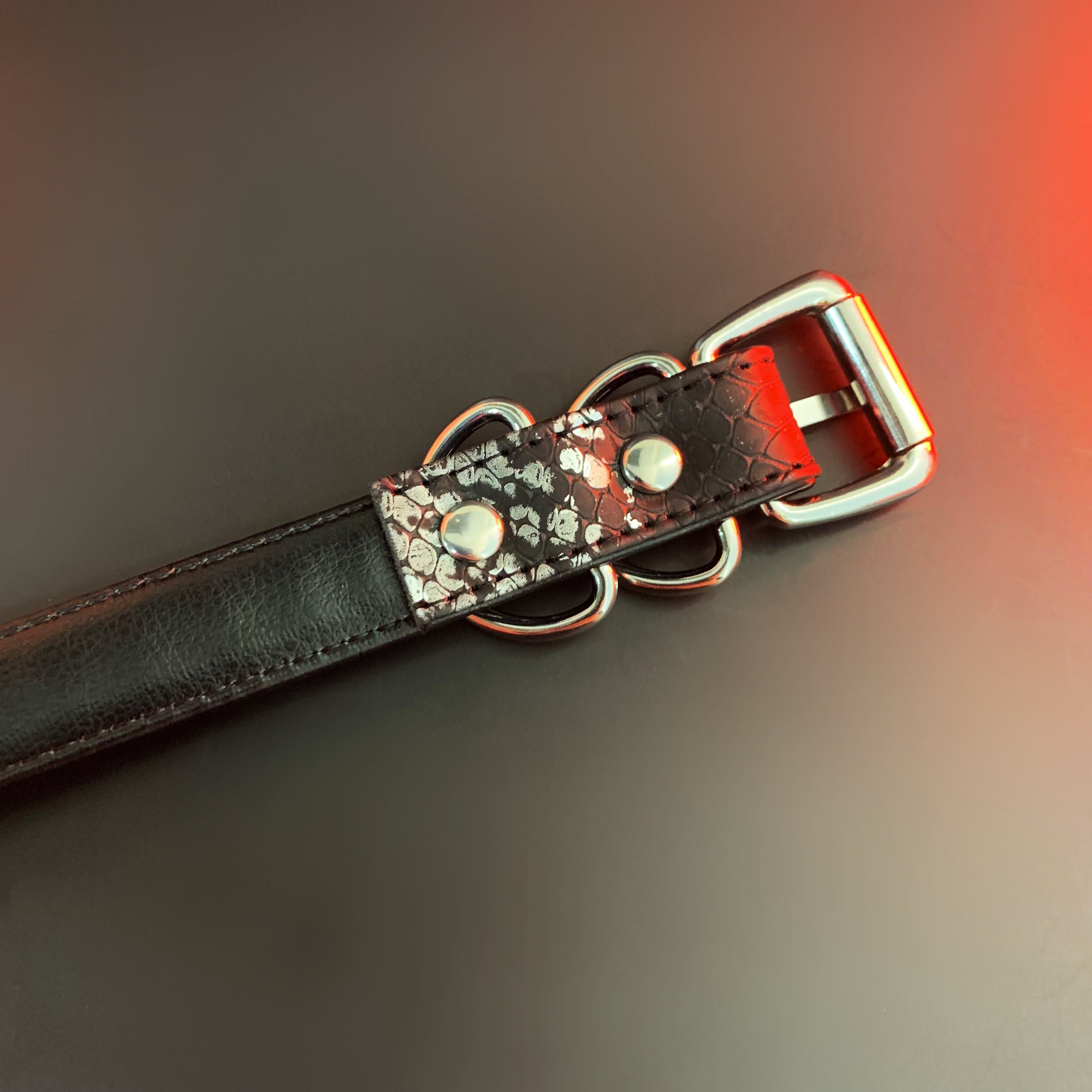 Dark Leather Choker with Bat Pendant