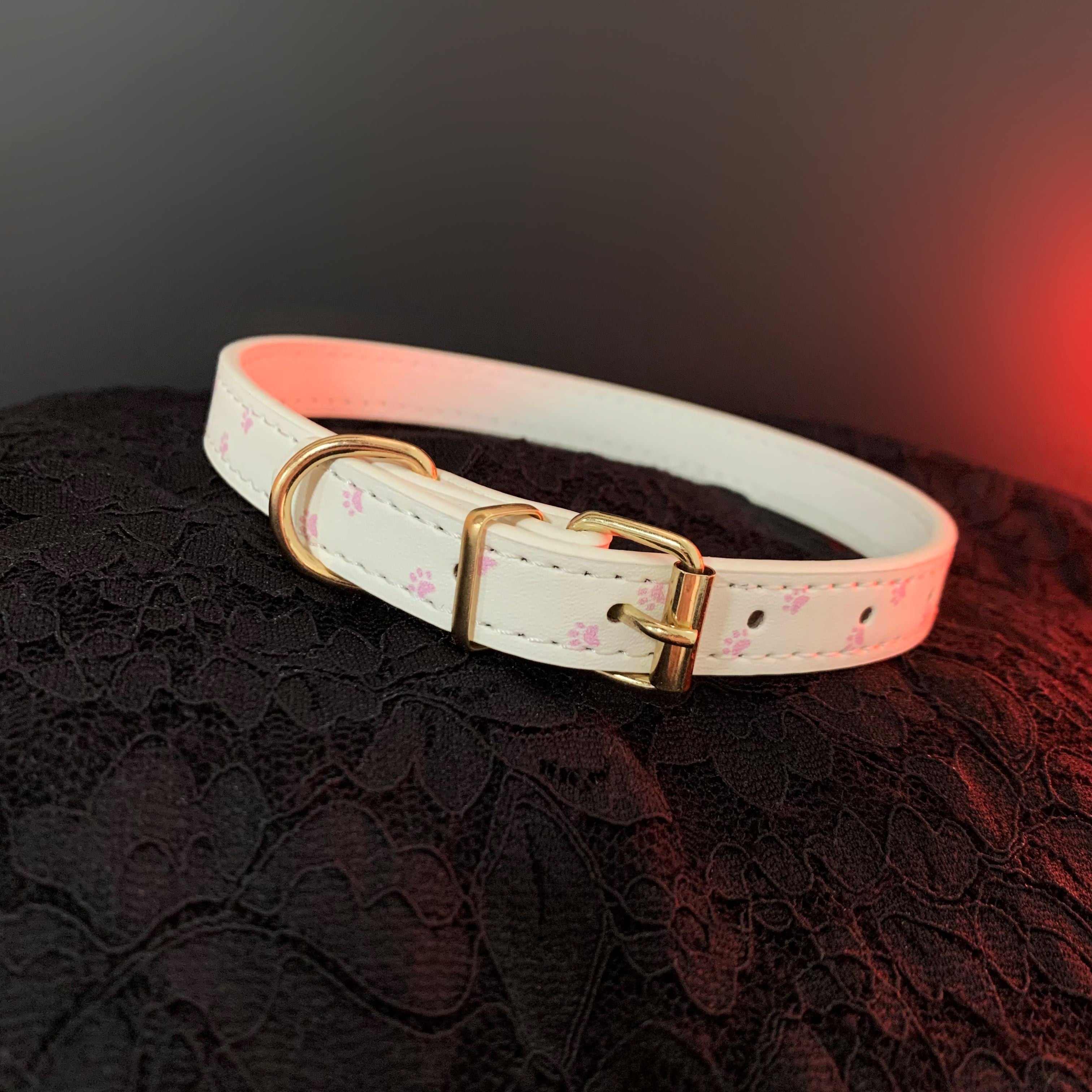 Leather Choker With Paw Print