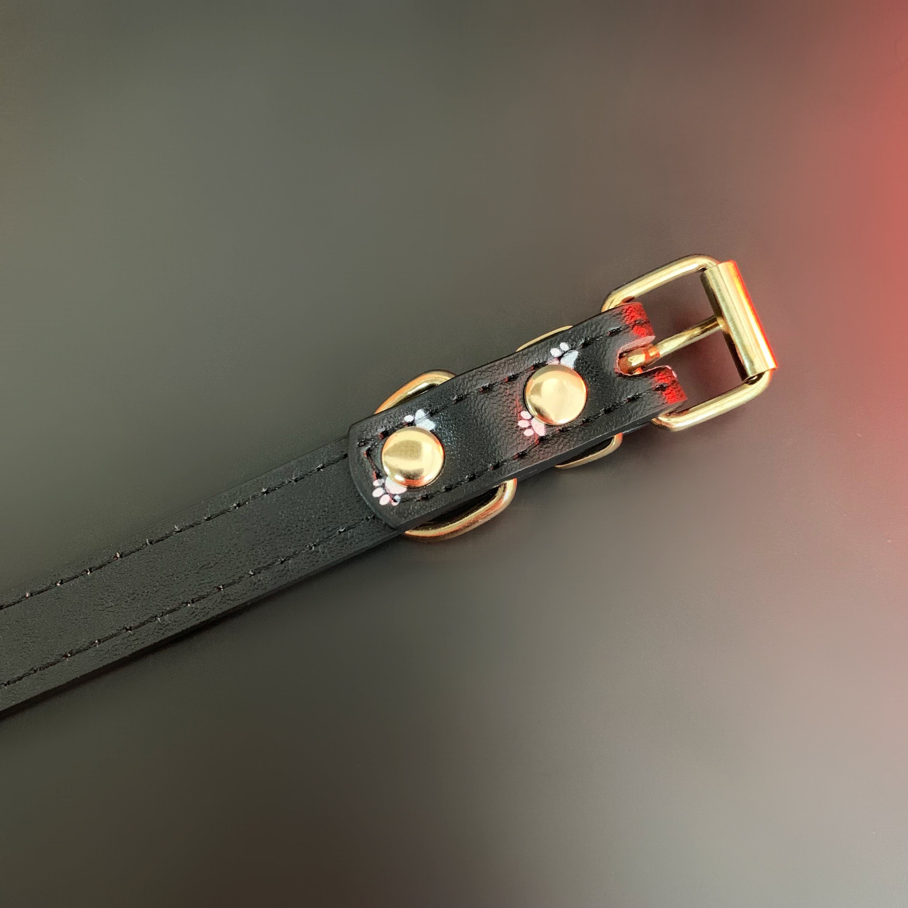 Leather Choker With Paw Print