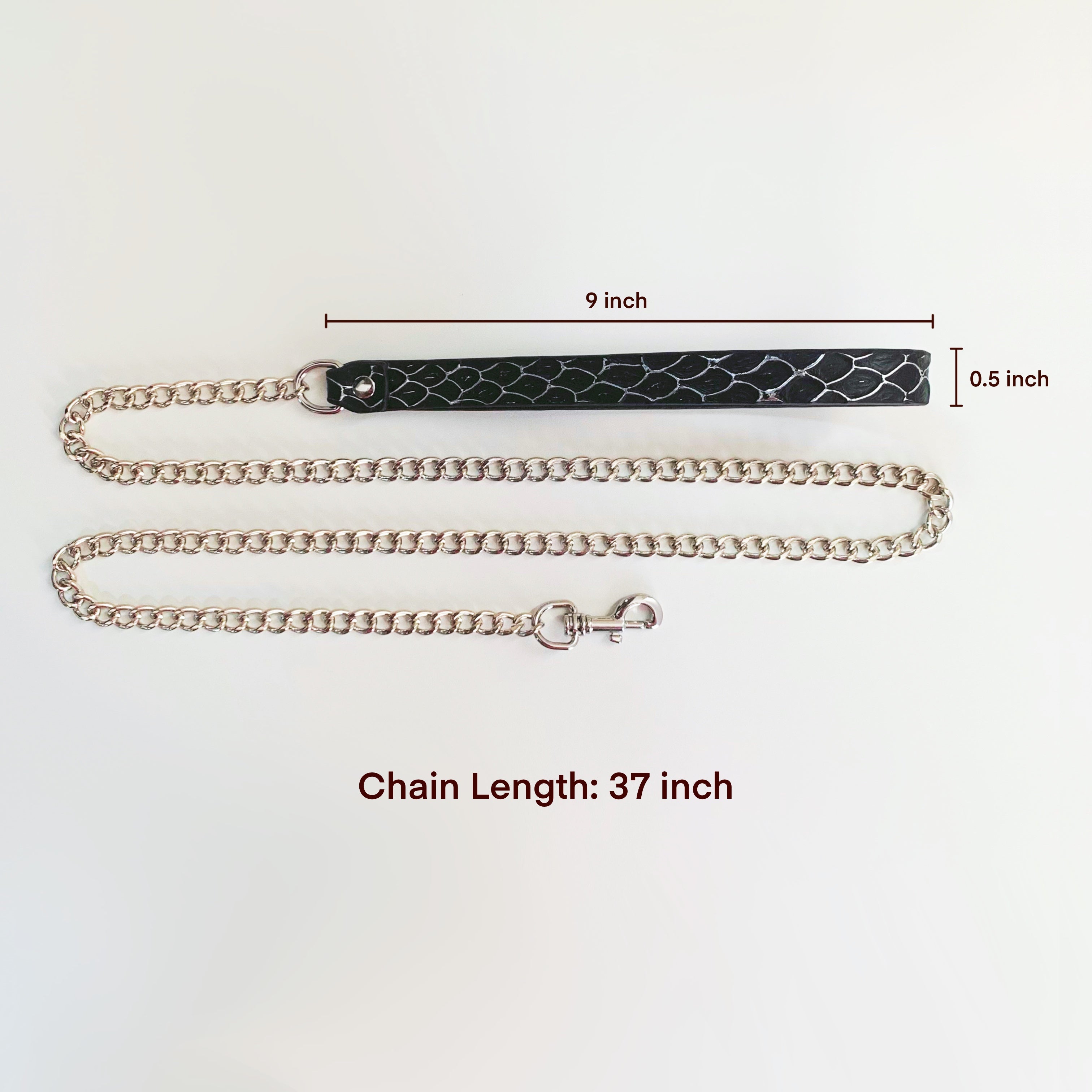 Scale Leather Collar & Chain Leash Set