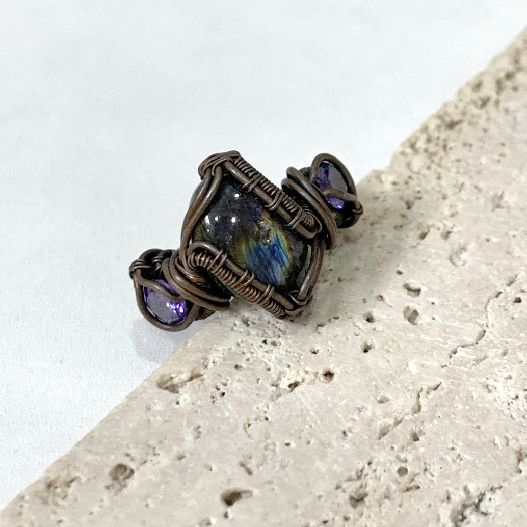 Gothic Purple Crystal Ring
