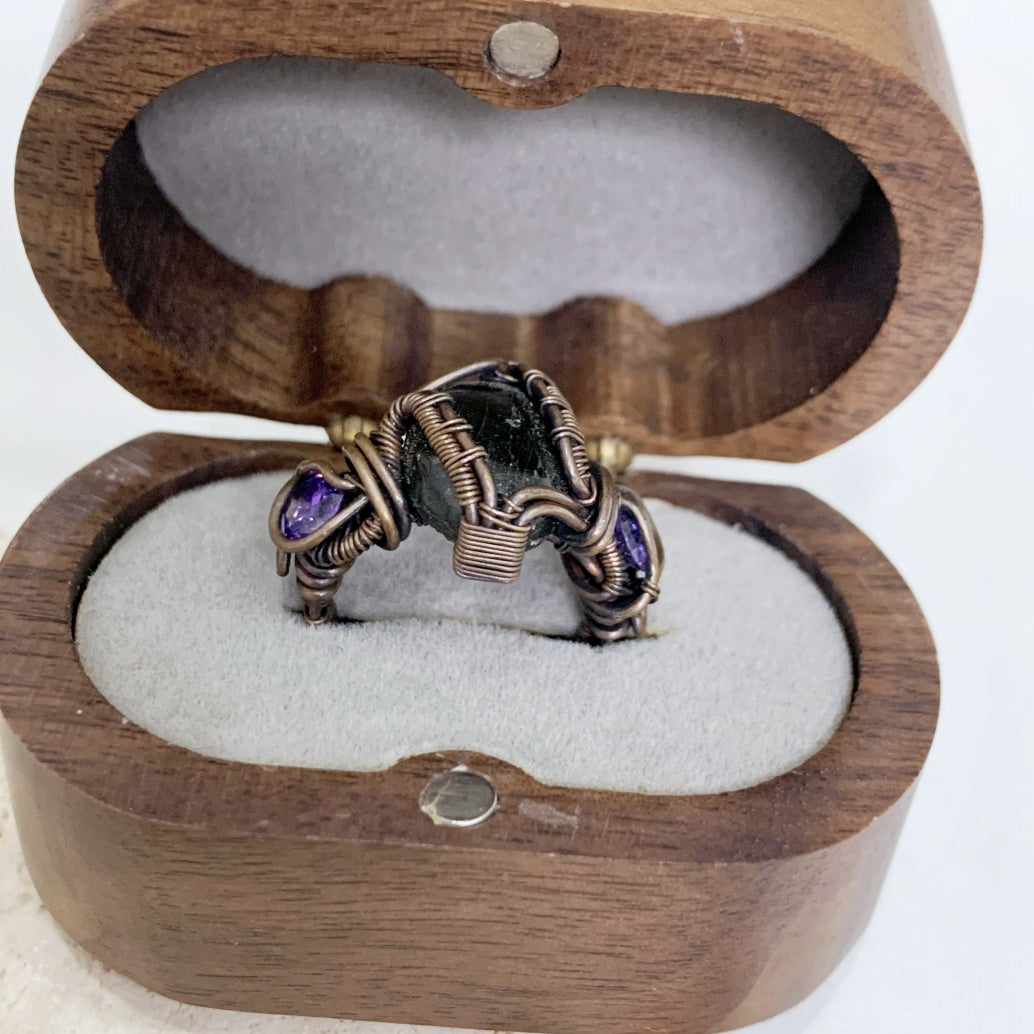 Gothic Purple Crystal Ring