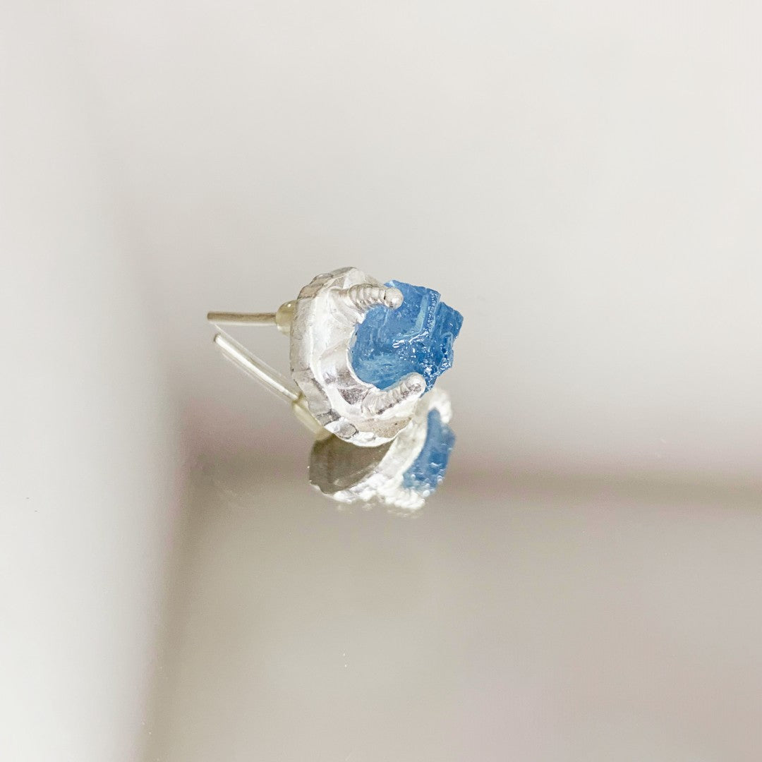 Aquamarine Raw Stone Earring