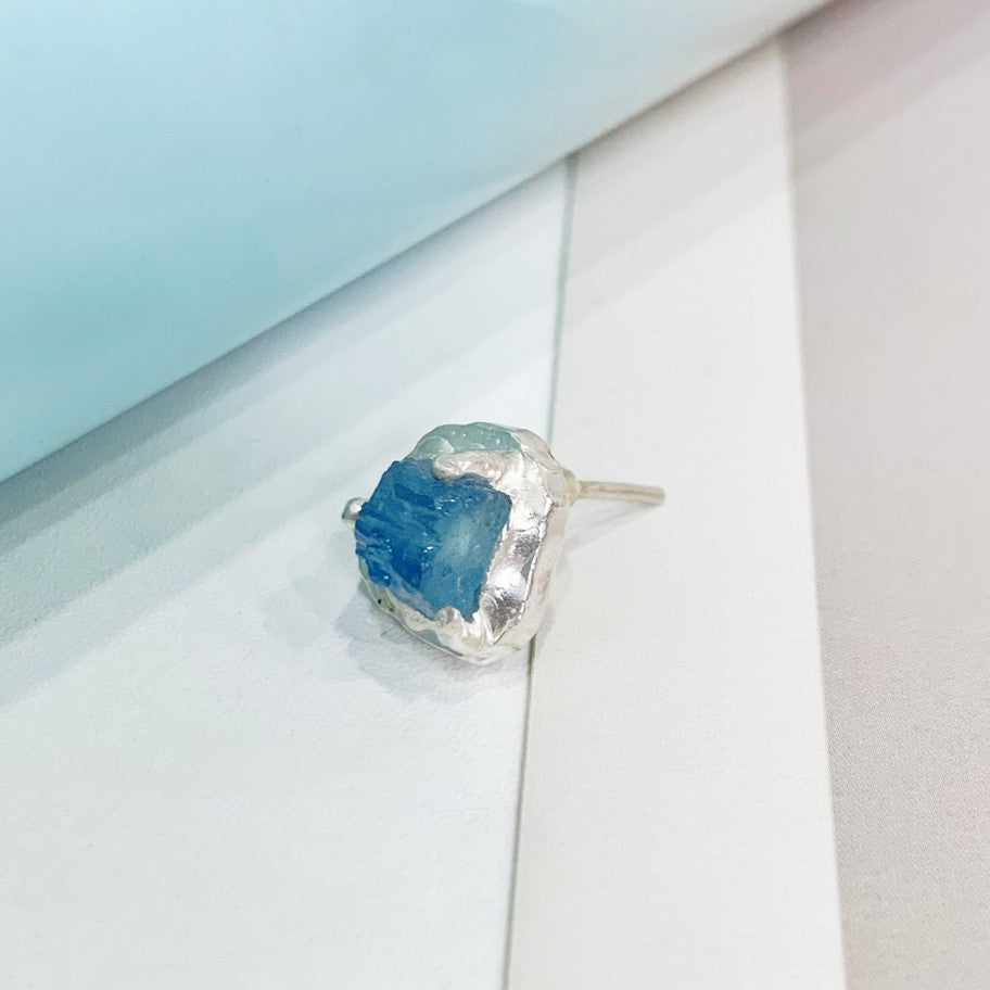 Aquamarine Raw Stone Earring