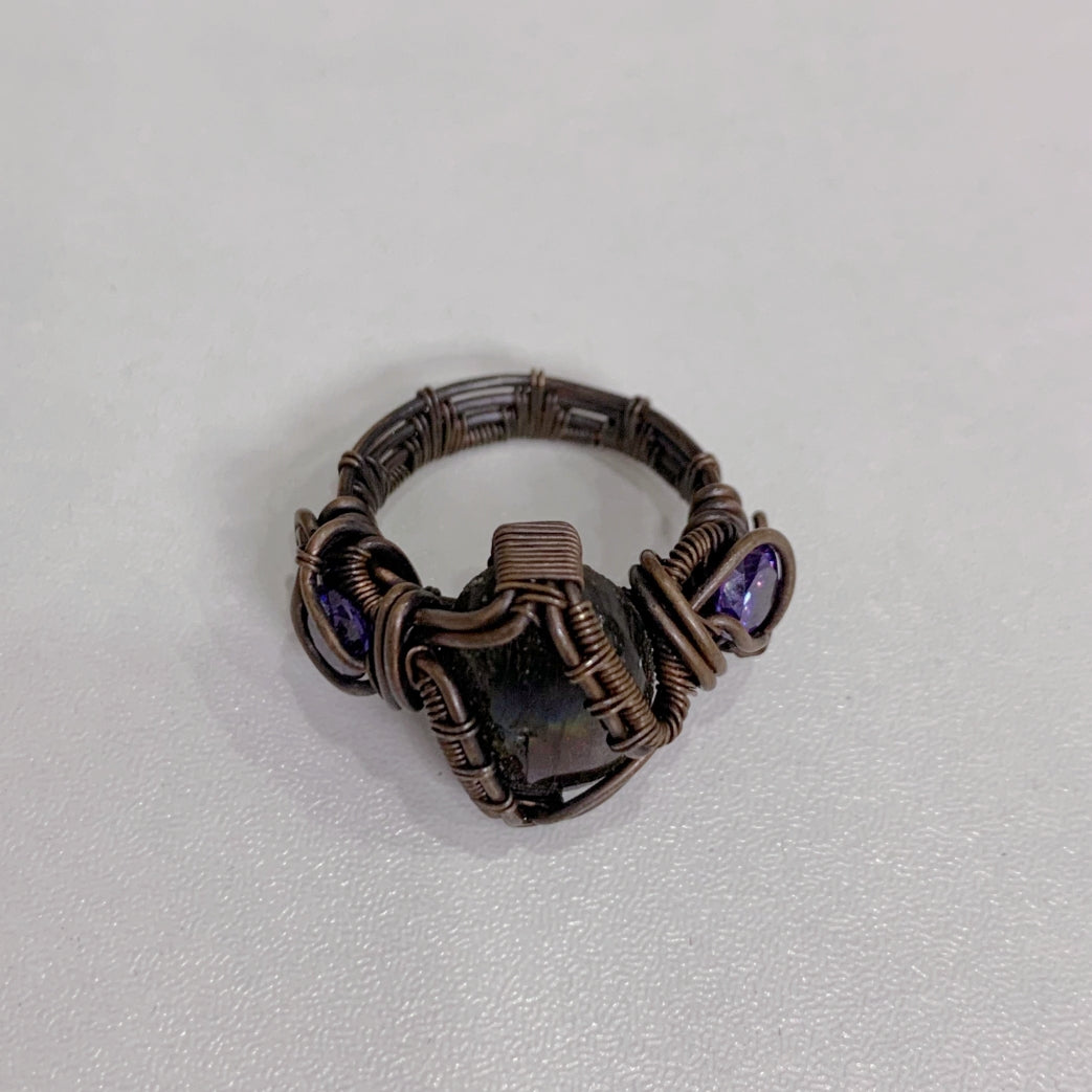 Gothic Purple Crystal Ring