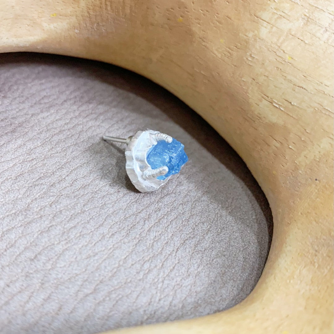 Aquamarine Raw Stone Earring