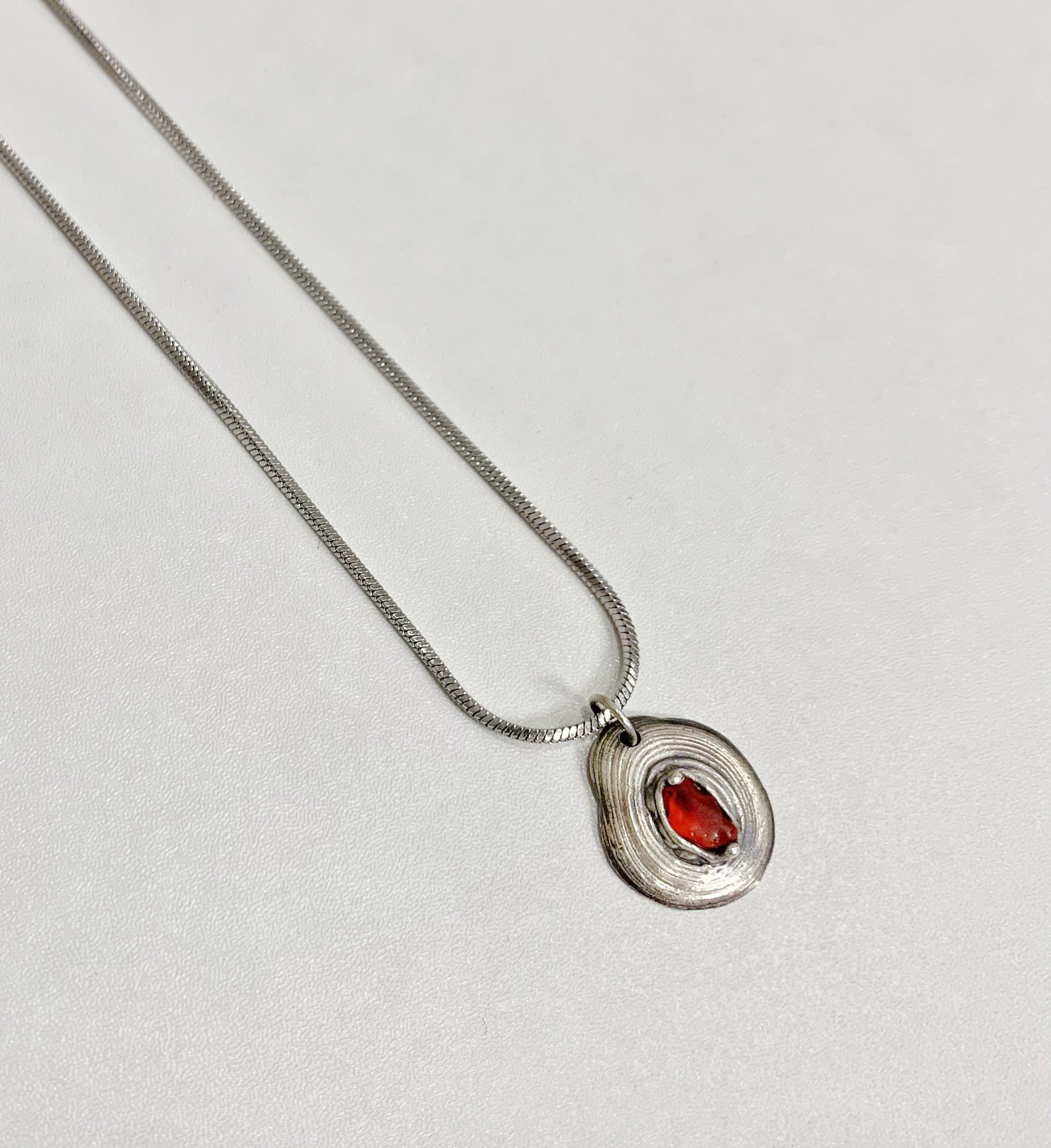 Silver Ruby Necklace