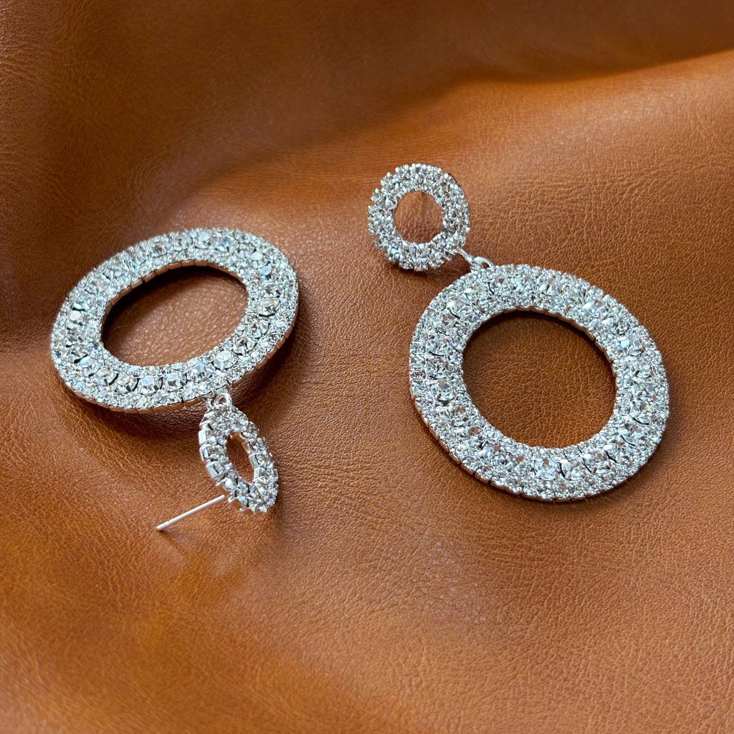 Wedding Season — Sparkling Hoop Drop Earrings | Statement Earrings | Bridal Earrings | Bridesmaid Earrings | Party Earrings | Gift for Her