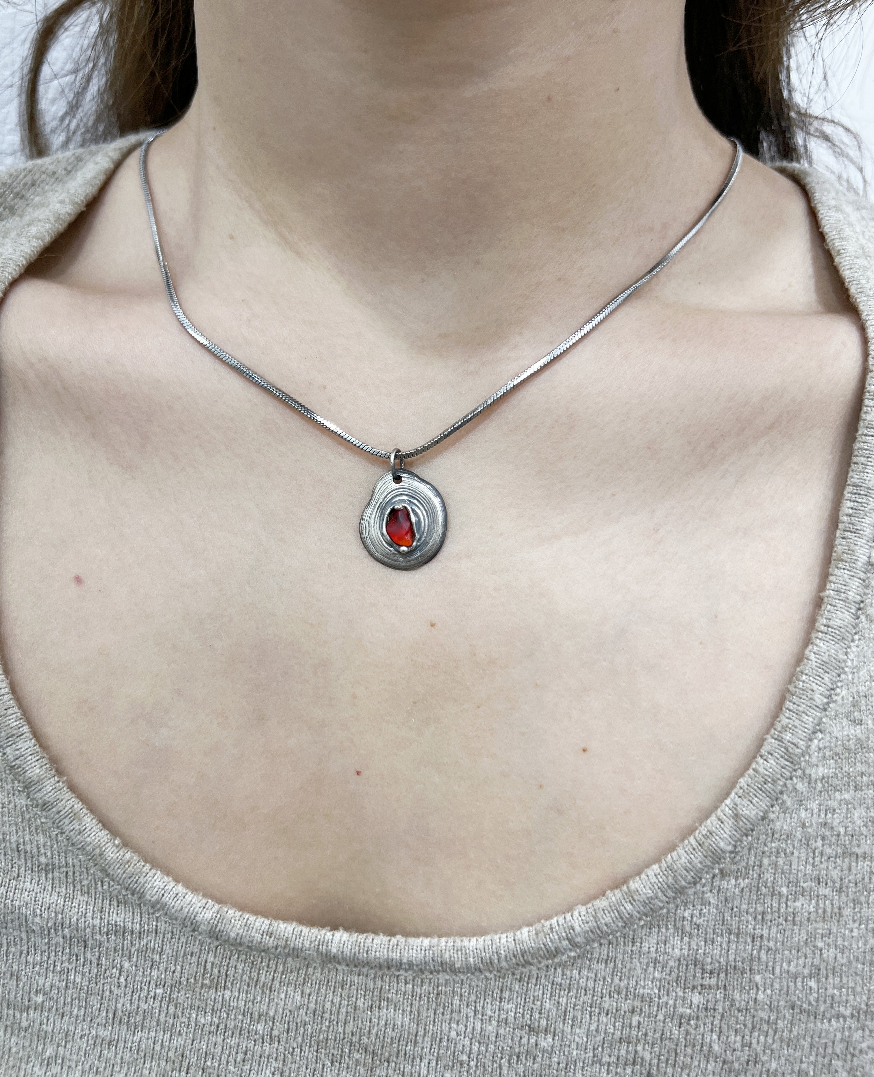 Silver Ruby Necklace