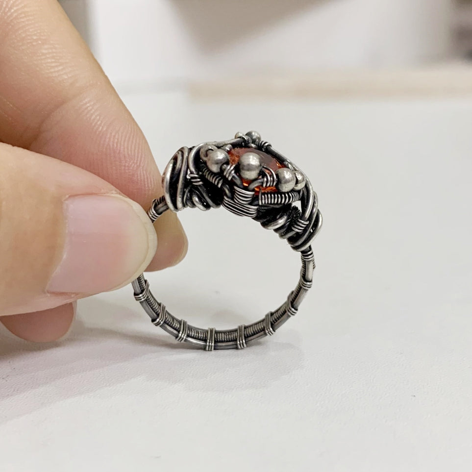 Vintage Orange Gemstone Ring