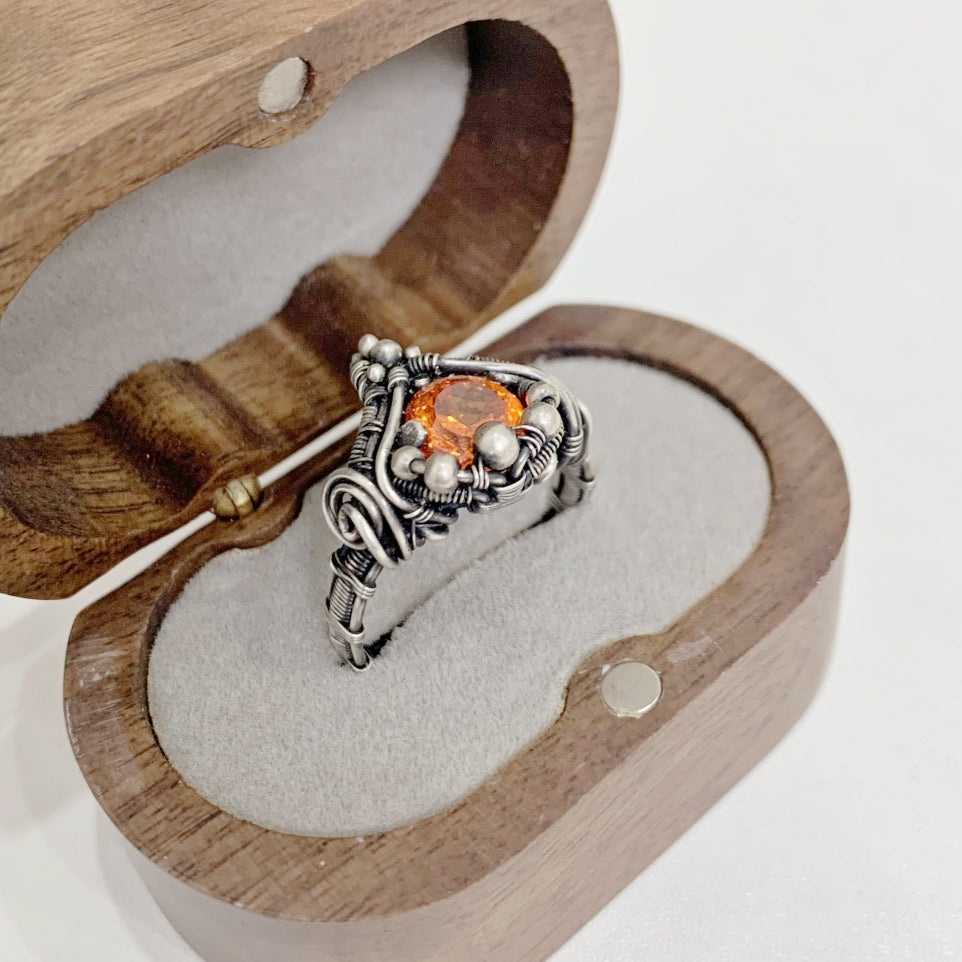 Vintage Orange Gemstone Ring