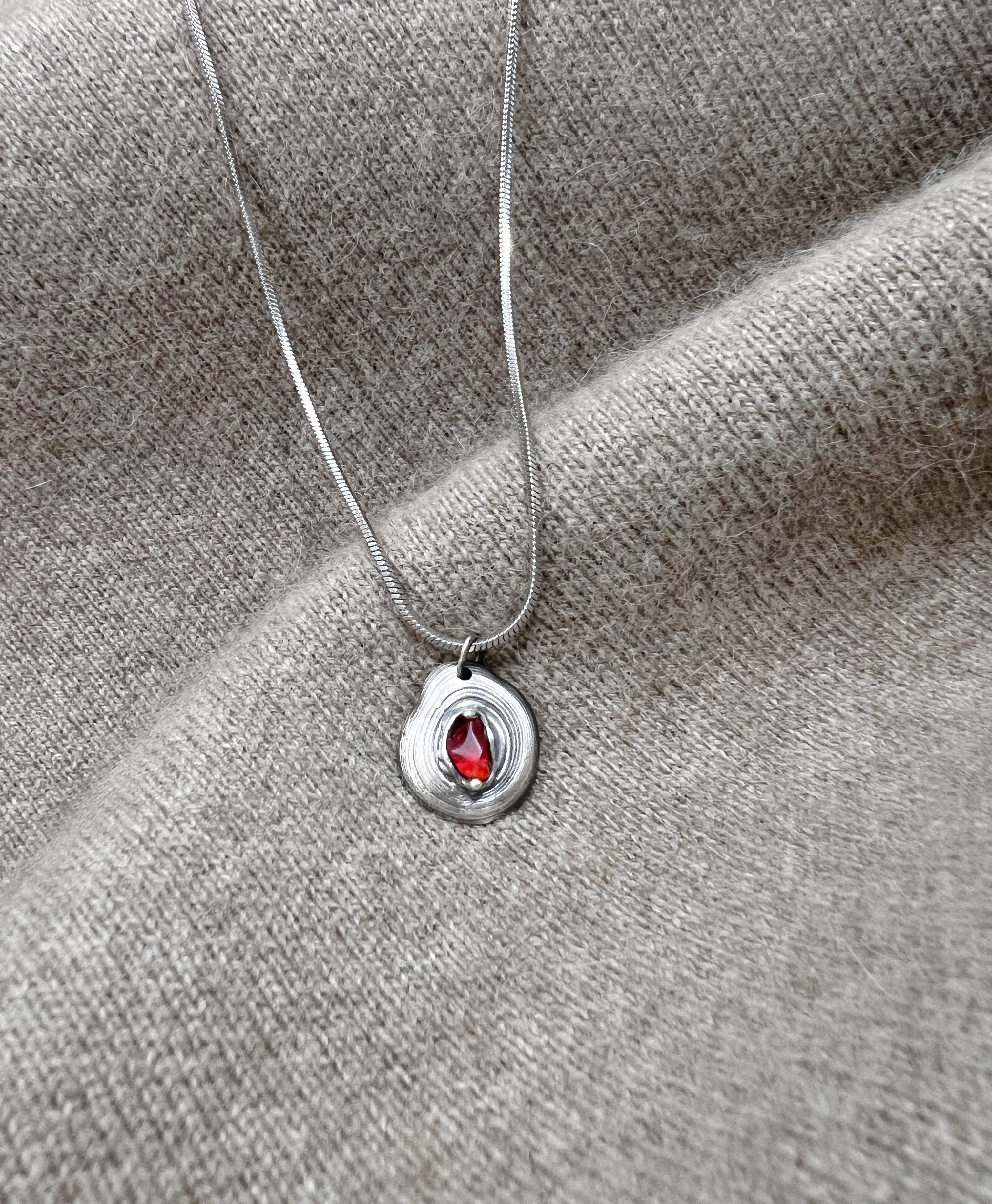 Silver Ruby Necklace